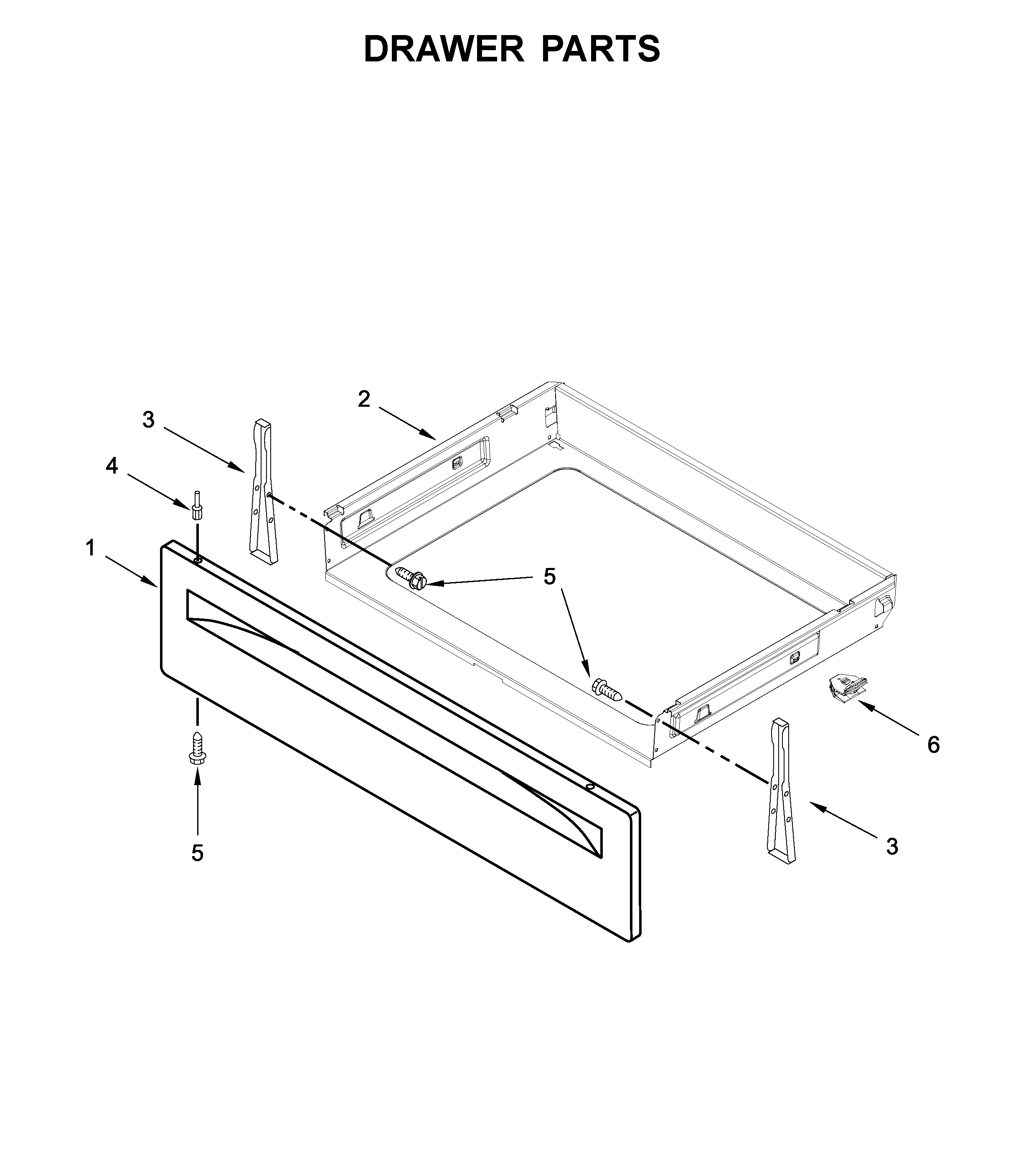 Whirlpool YWFE510S0HW1 drawer parts diagram