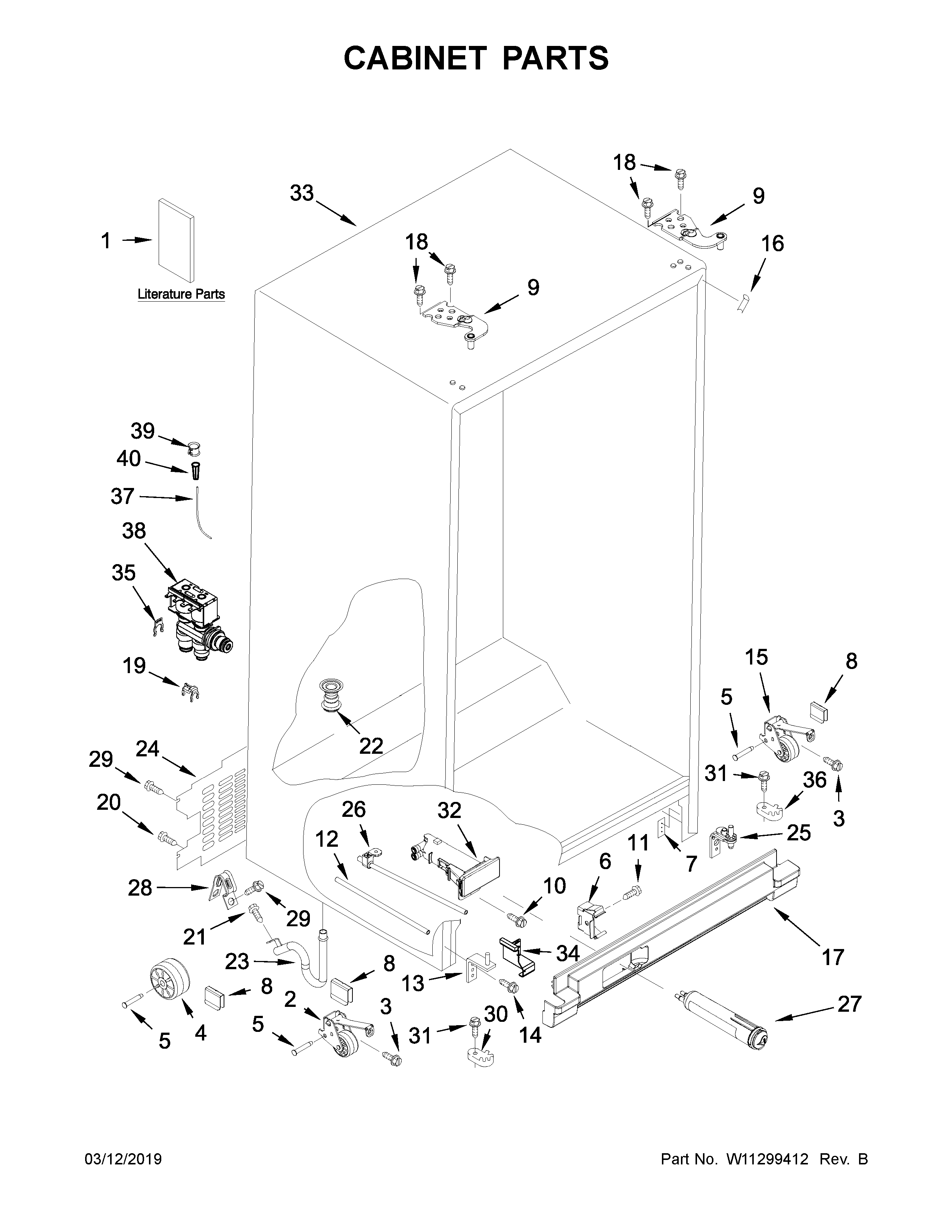 Amana ASI2575GRW01 cabinet parts diagram