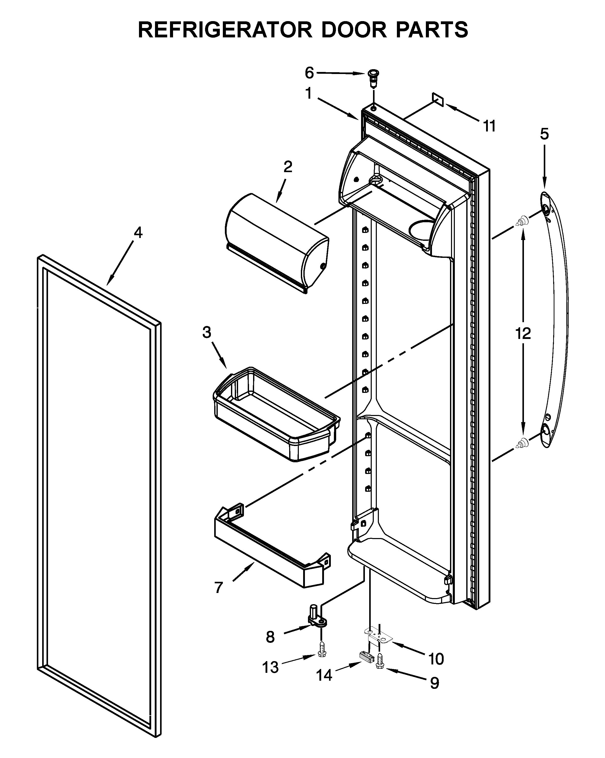 Amana ASI2575GRW01 refrigerator door parts diagram