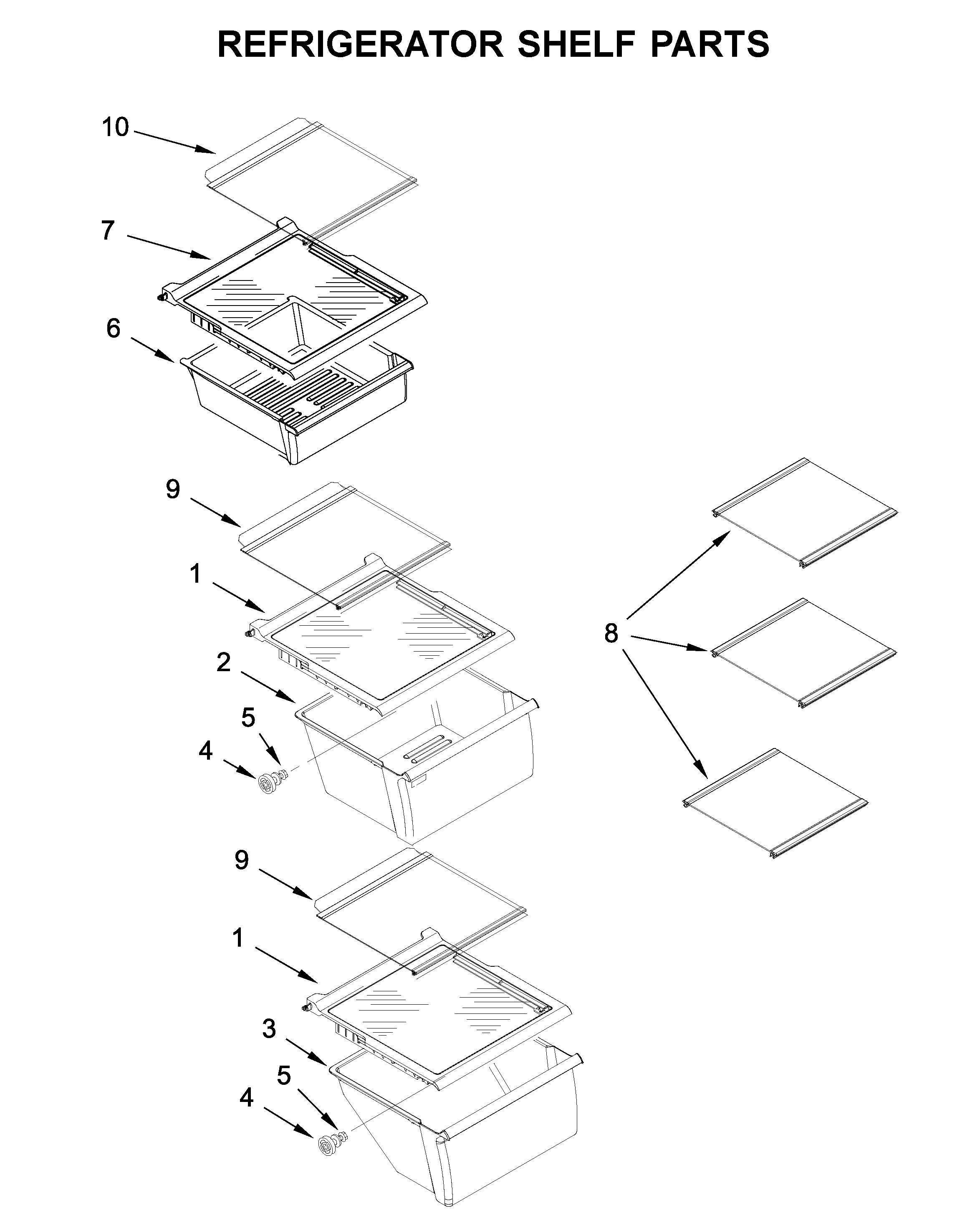 Ikea IRS335SDHM00 refrigerator shelf parts diagram