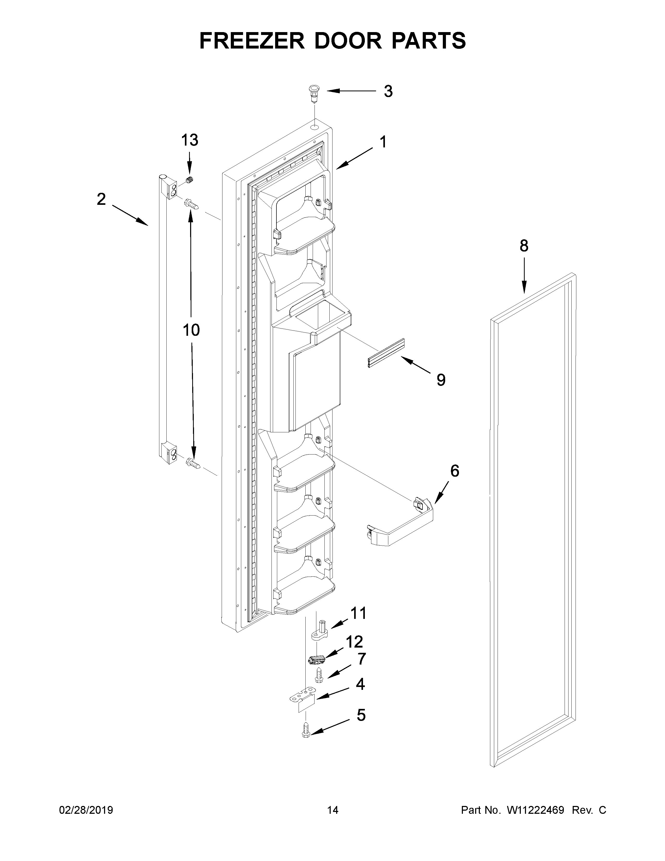 Ikea IRS335SDHM00 freezer door parts diagram
