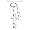 Whirlpool WTW4655JW0 gearcase, motor and pump parts diagram