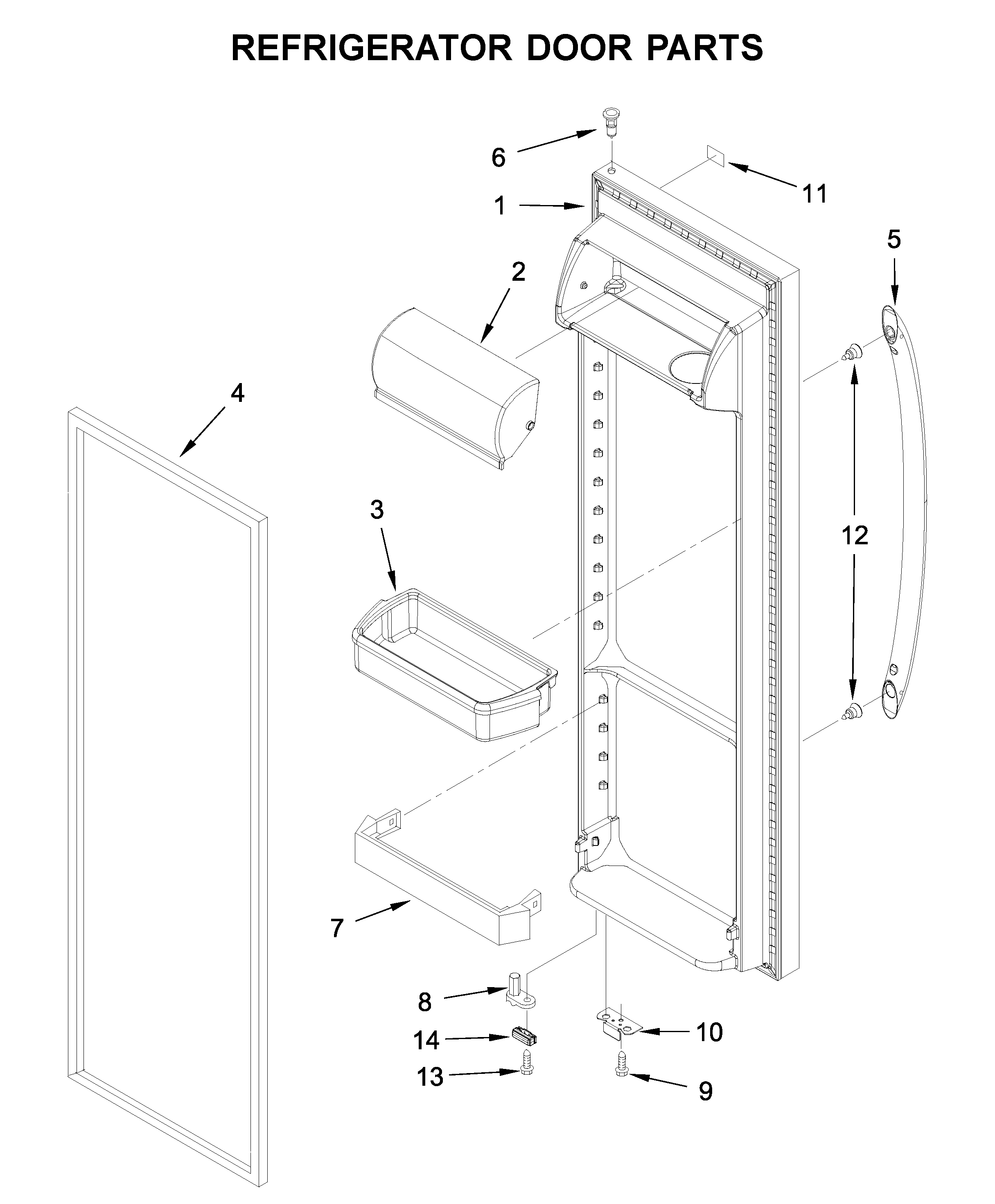 Amana ASI2175GRS01 refrigerator door parts diagram