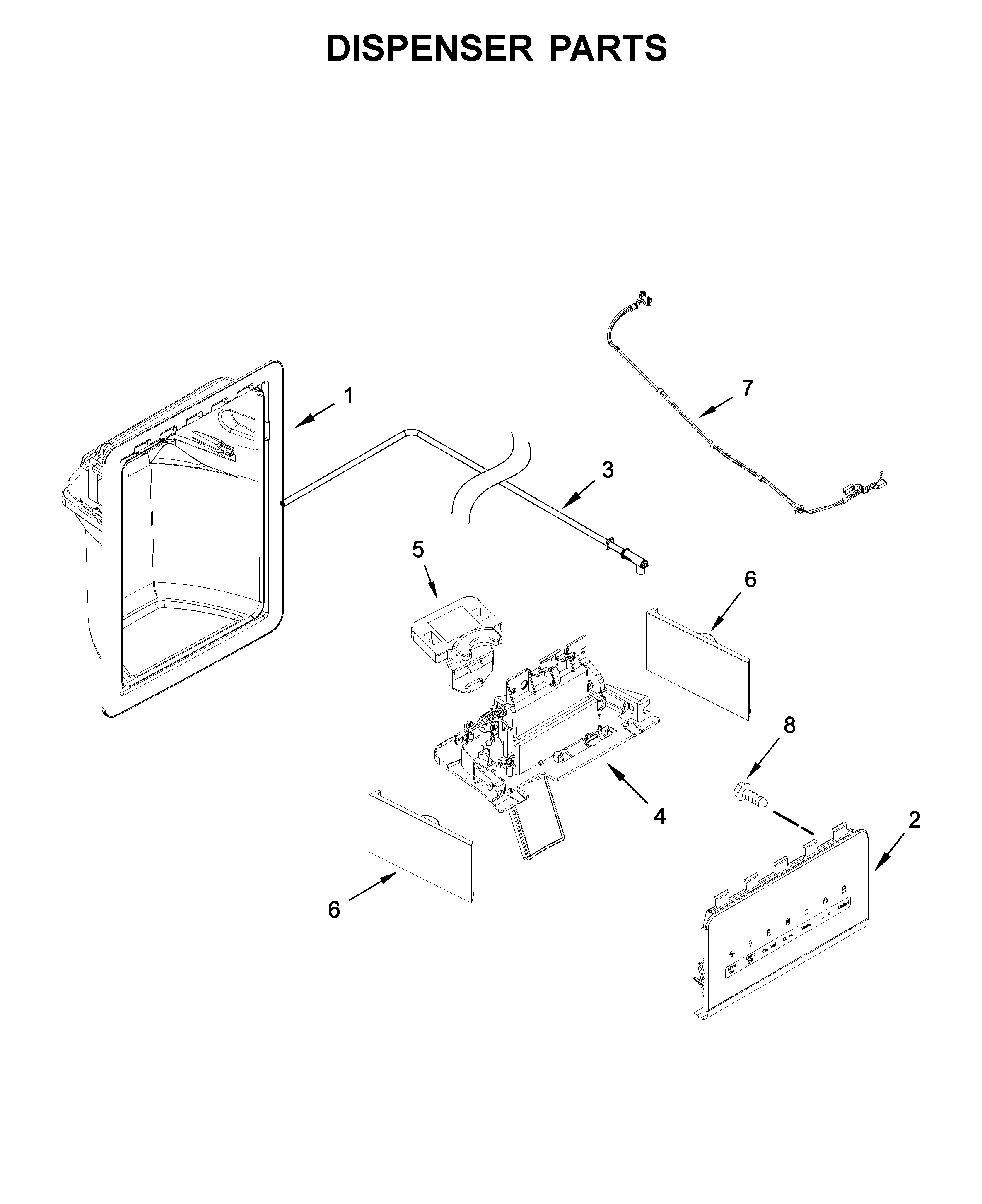 Amana ASI2175GRS01 dispenser parts diagram