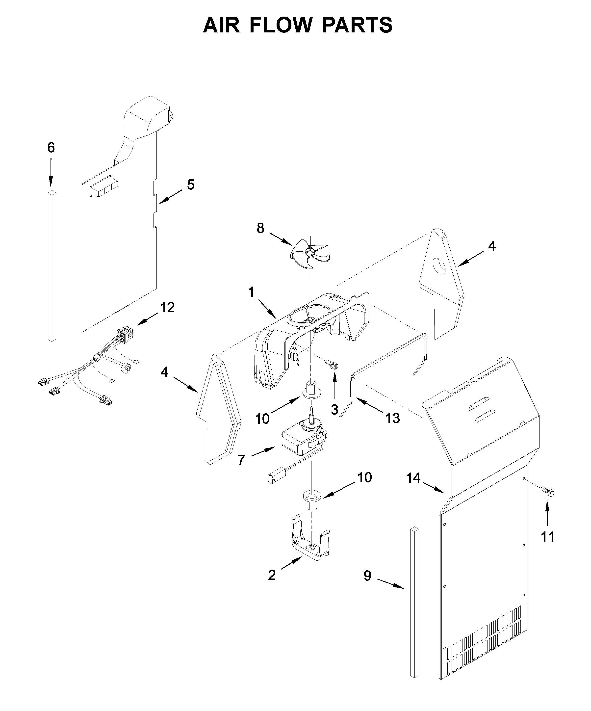Amana ASI2175GRS01 air flow parts diagram
