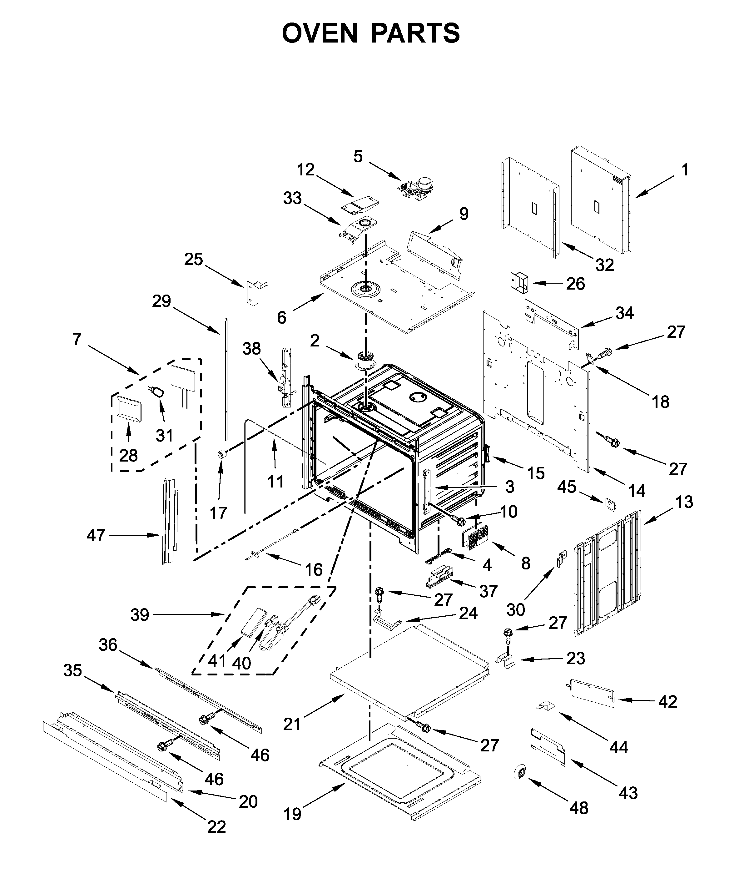 Jenn-Air JJW3830IM00 oven parts diagram