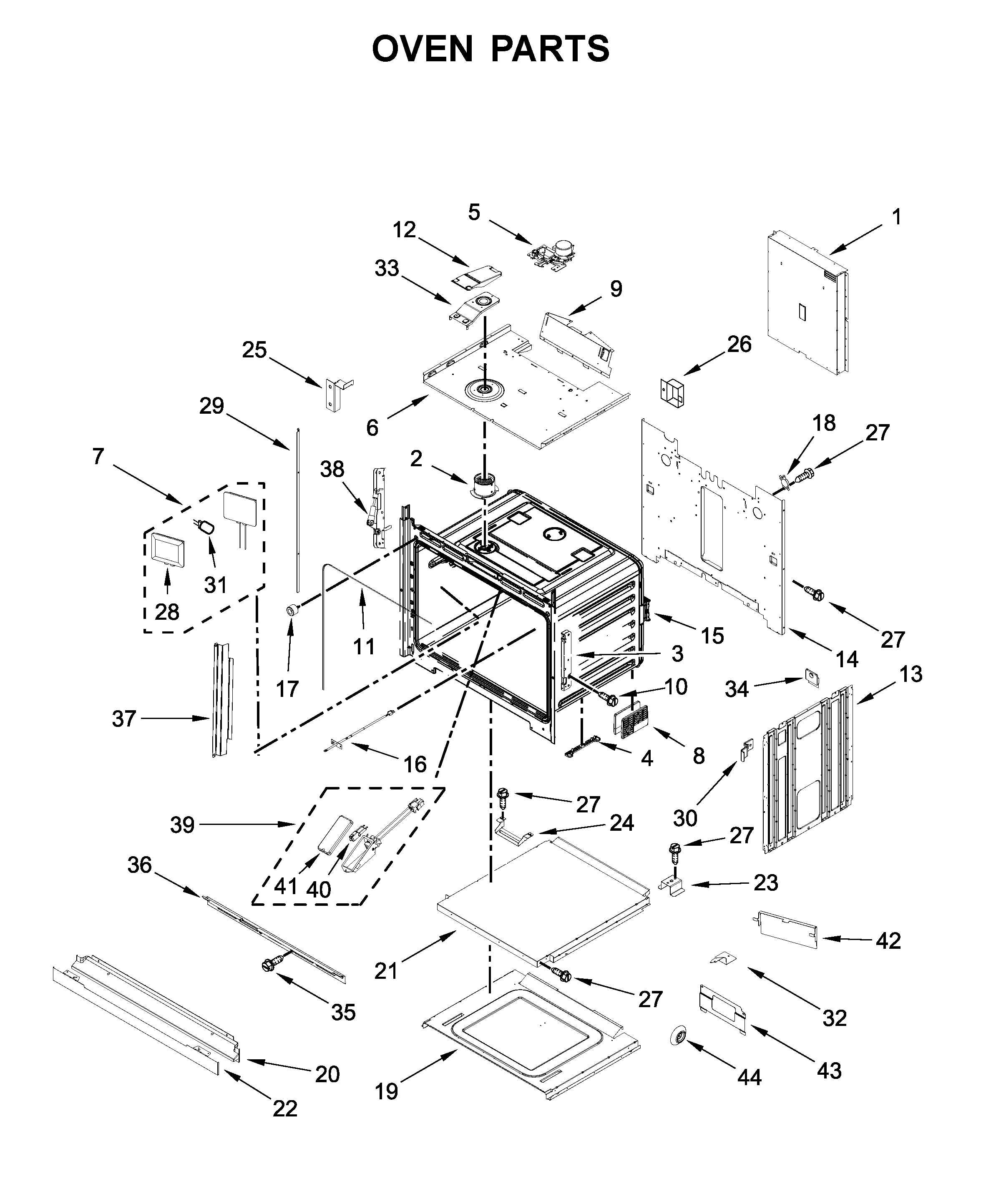 Jenn-Air JJW3430IM00 oven parts diagram