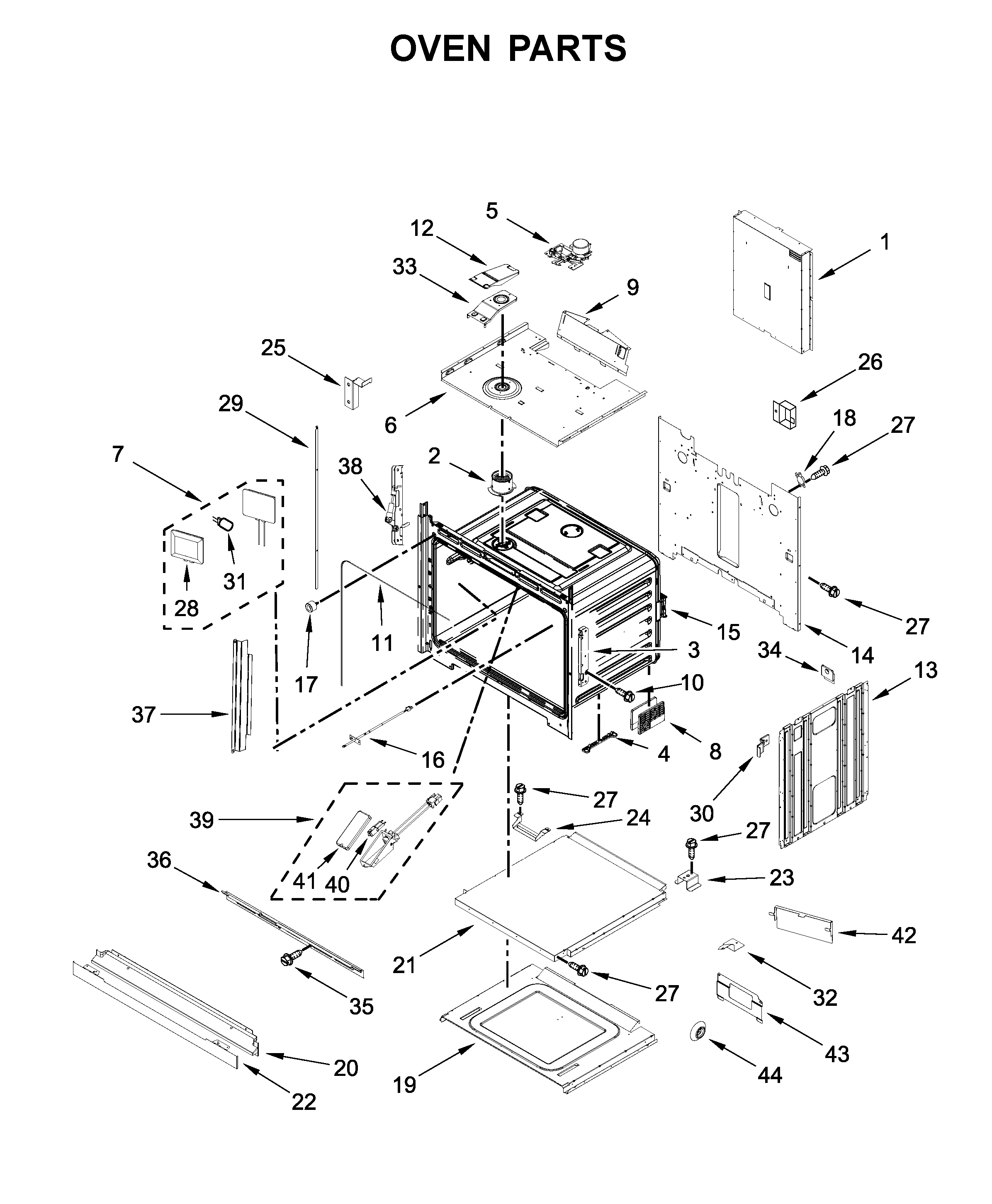 Jenn-Air JJW3430IL00 oven parts diagram