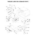Jenn-Air JFC2290RTB02 freezer liner and icemaker parts diagram