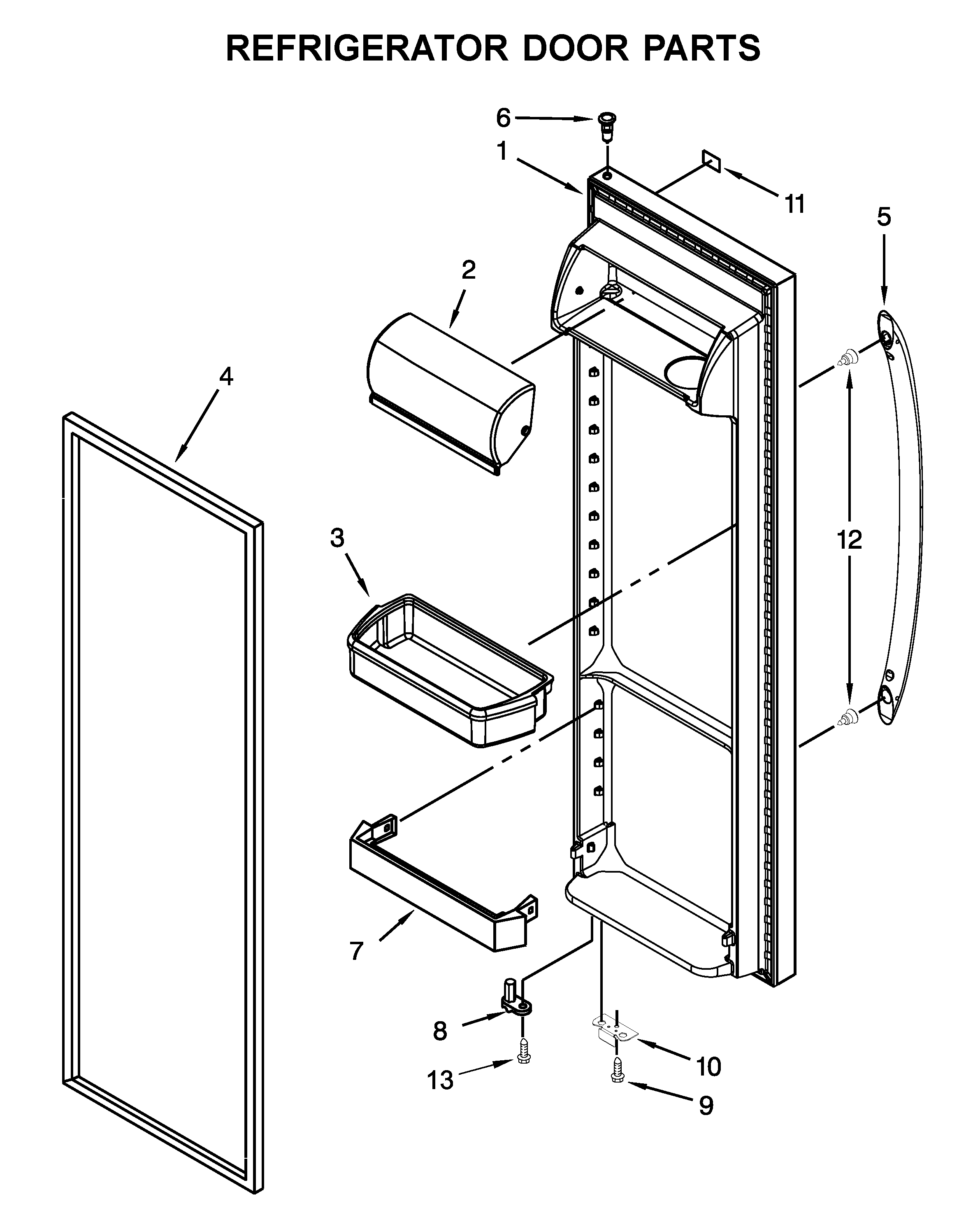 Whirlpool WRS315SNHB00 refrigerator door parts diagram
