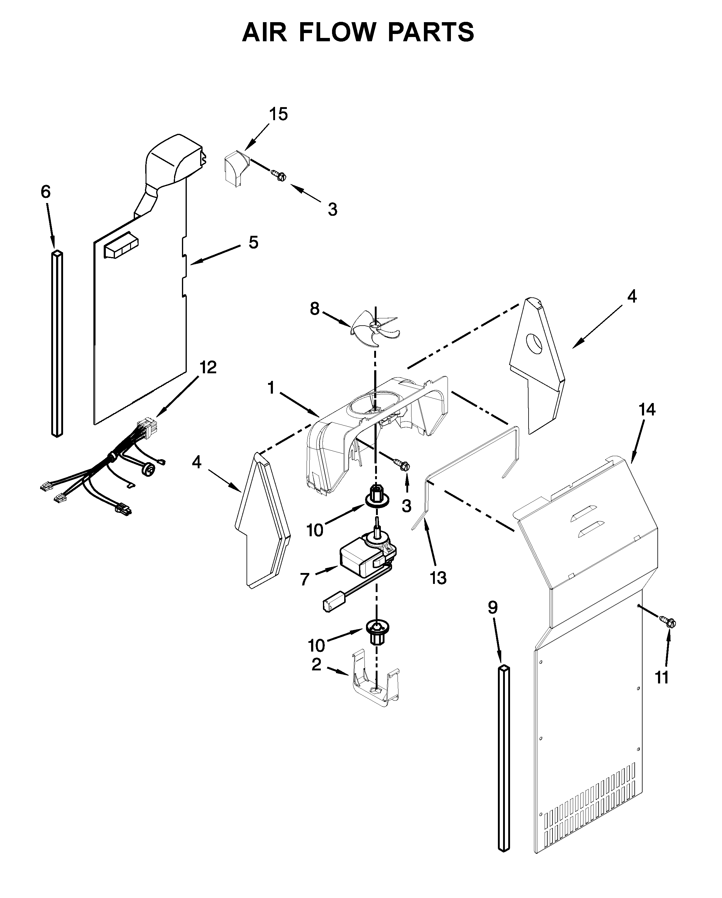 Whirlpool WRS315SNHB00 air flow parts diagram