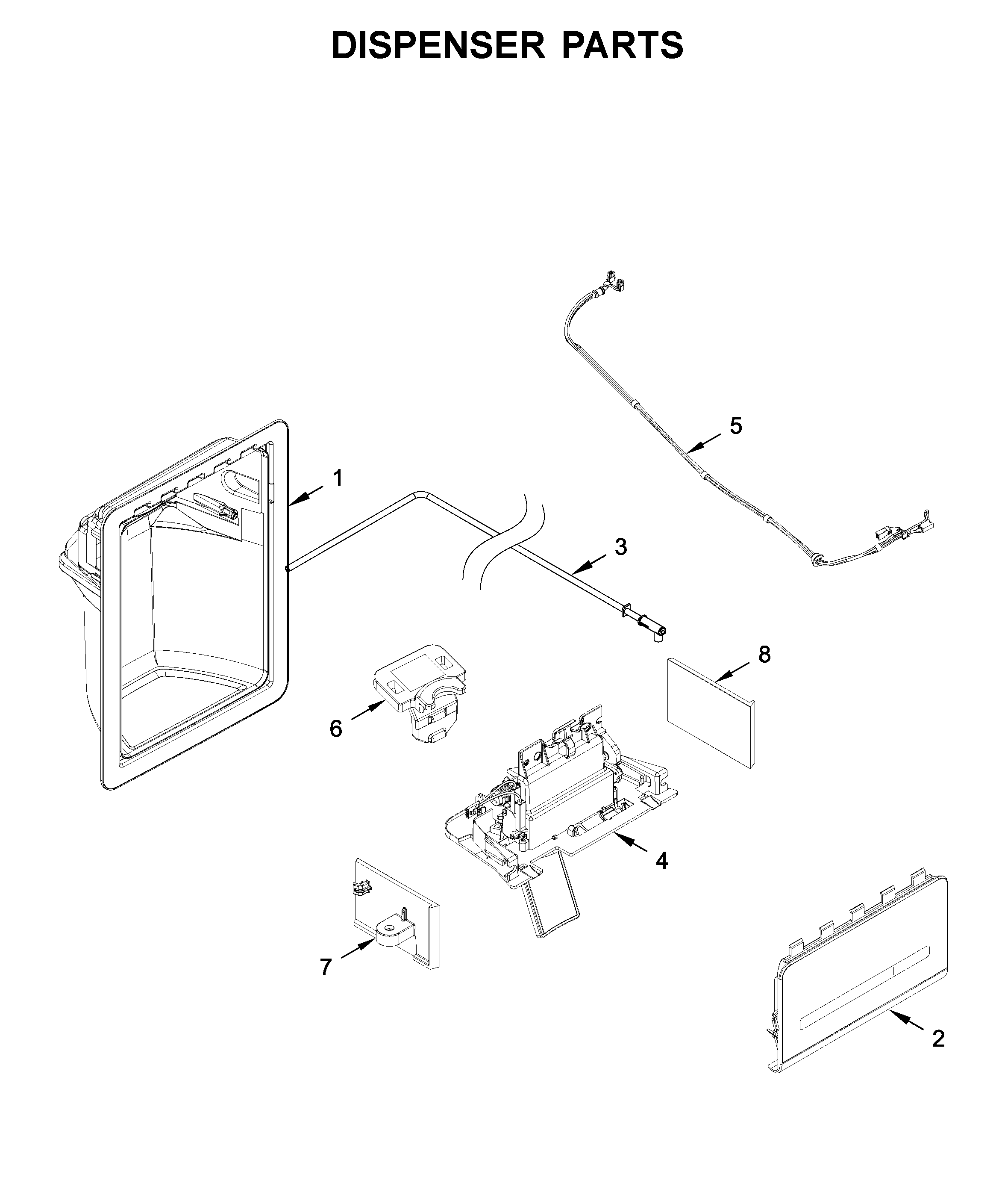 Whirlpool WRS321SDHB00 dispenser parts diagram