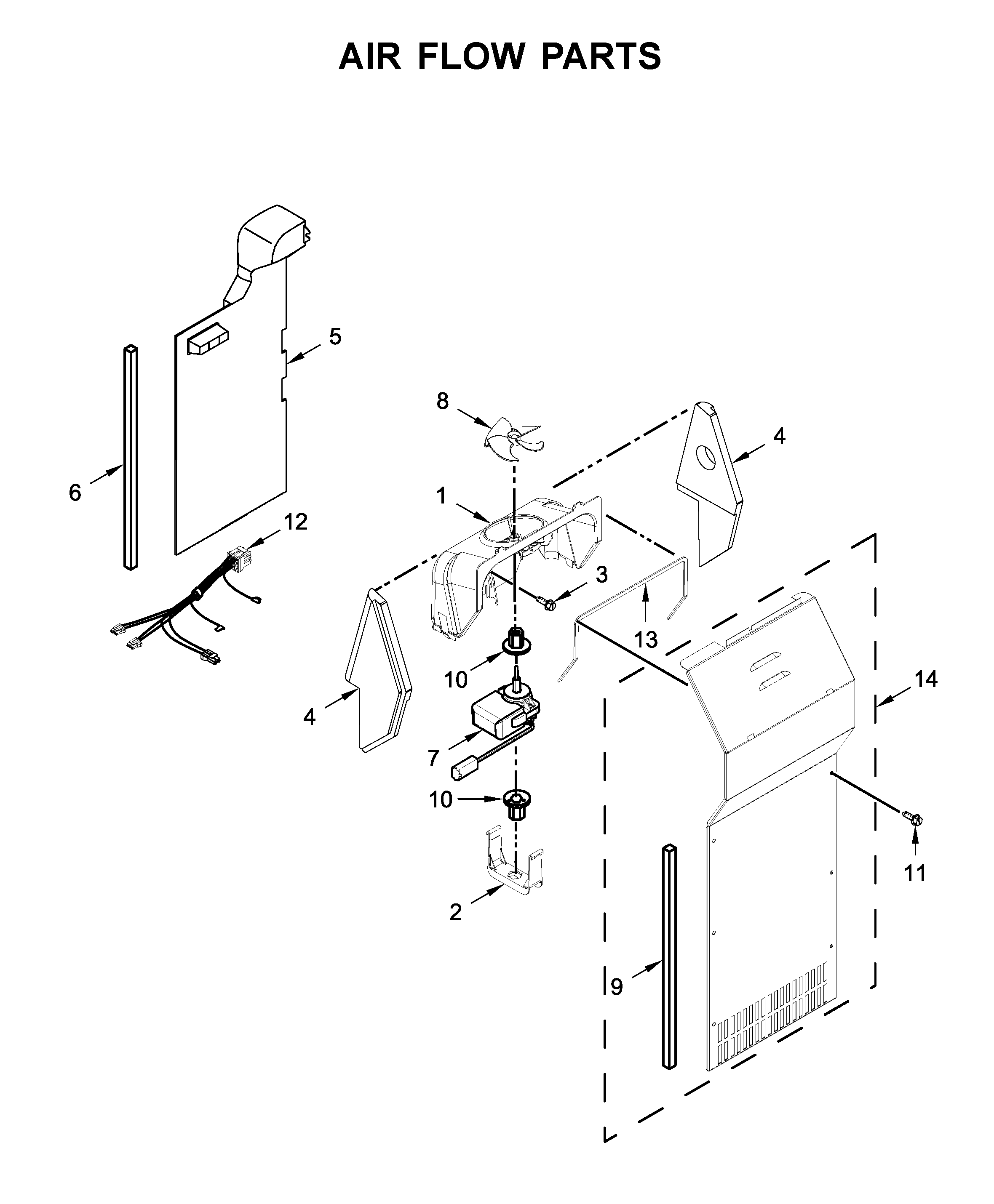 Whirlpool WRS321SDHB00 air flow parts diagram