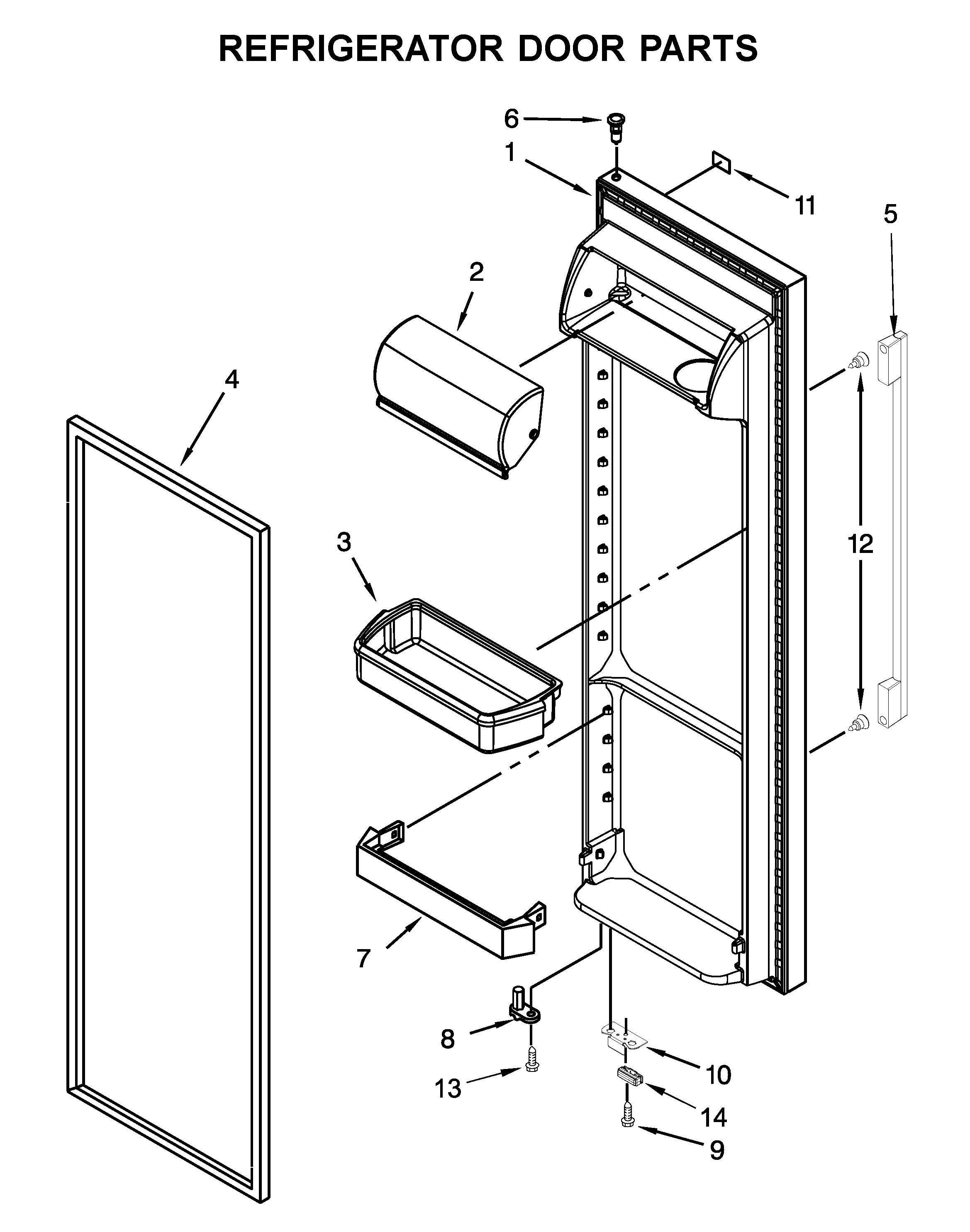 Whirlpool WRSA15SNHN00 refrigerator door parts diagram