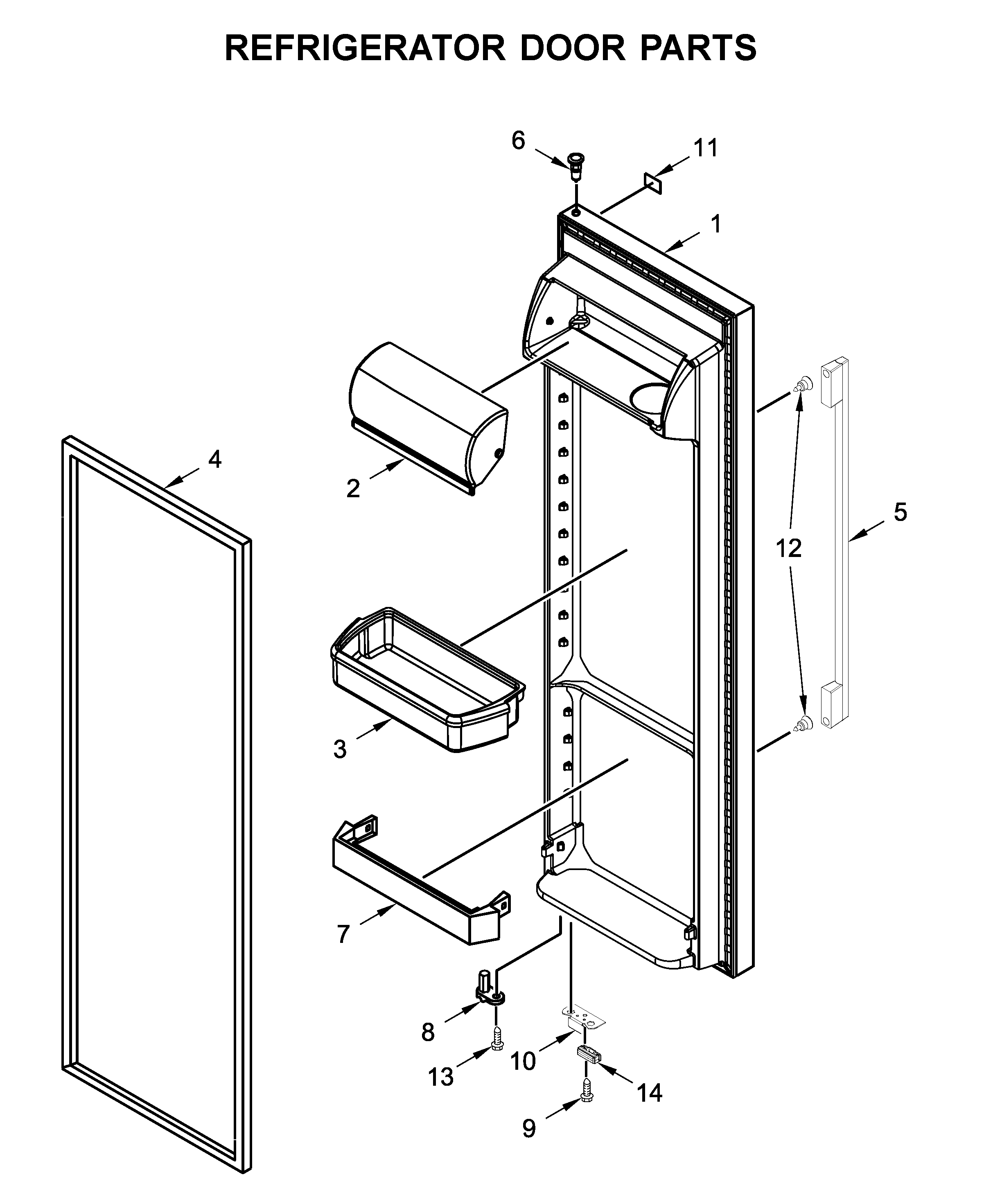 Whirlpool WRSA15SNHZ01 refrigerator door parts diagram