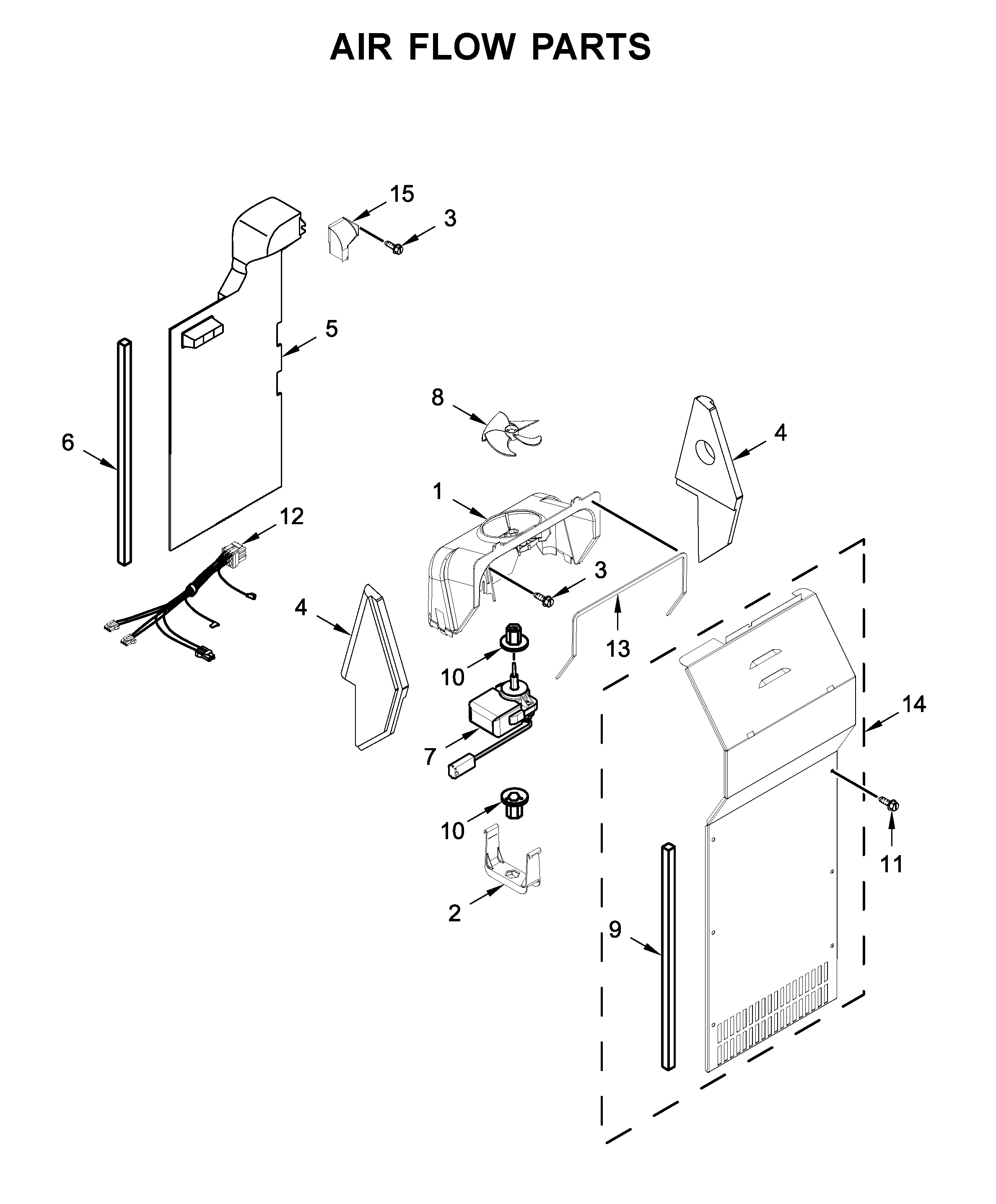 Whirlpool WRSA15SNHZ01 air flow parts diagram