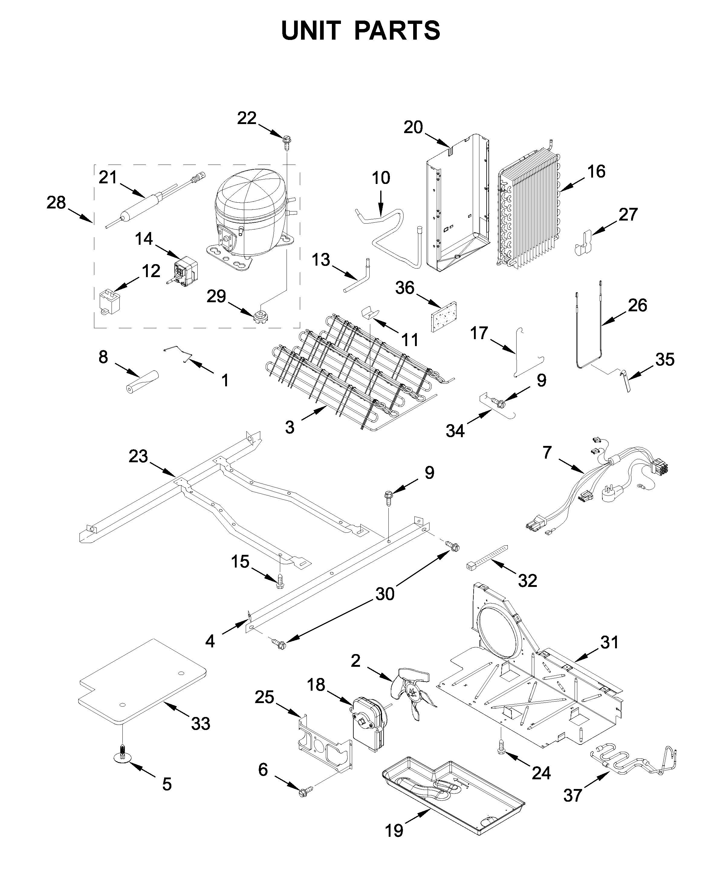 Whirlpool WRSA15SNHZ01 unit parts diagram