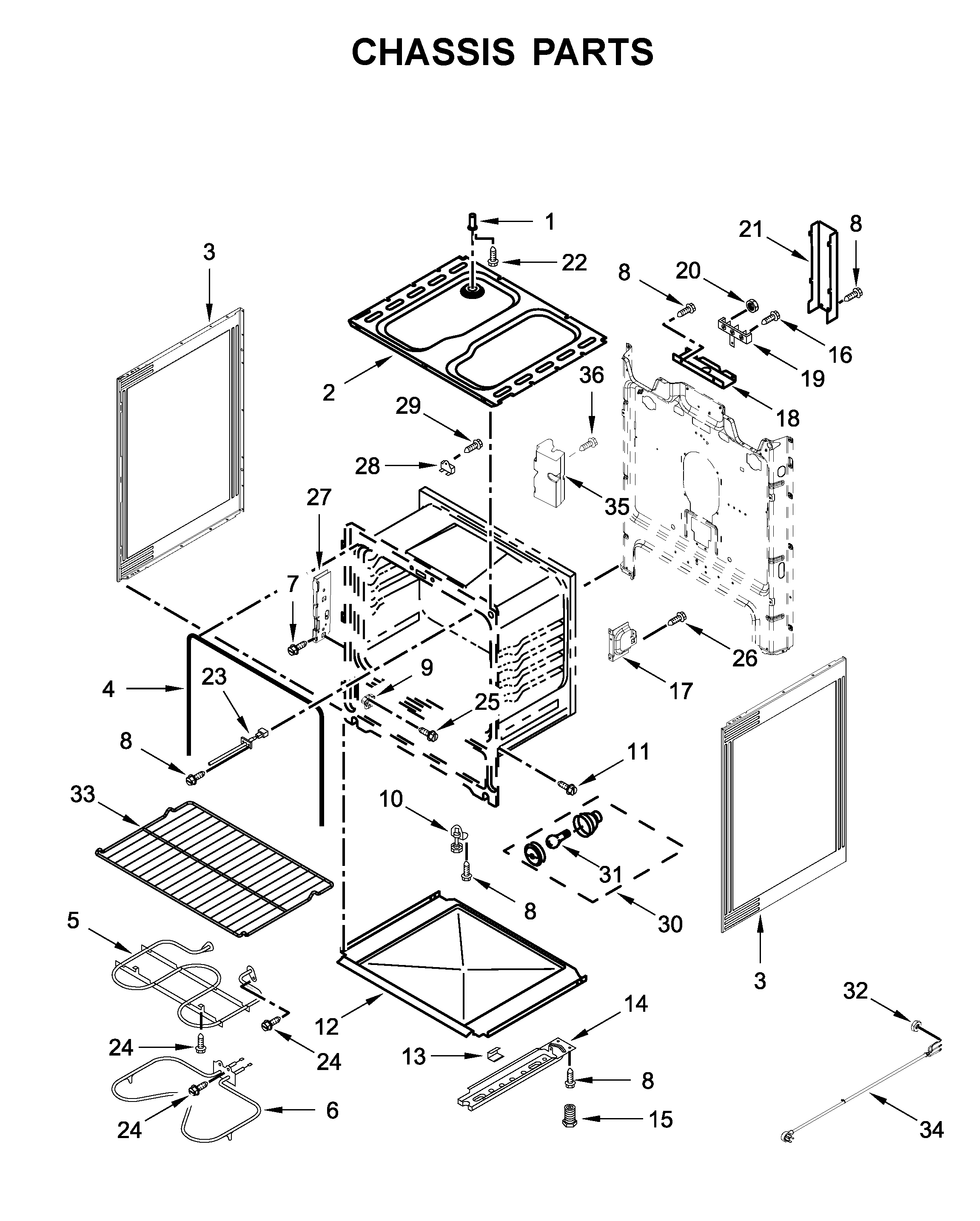 Whirlpool YWFC150M0EB3 chassis parts diagram