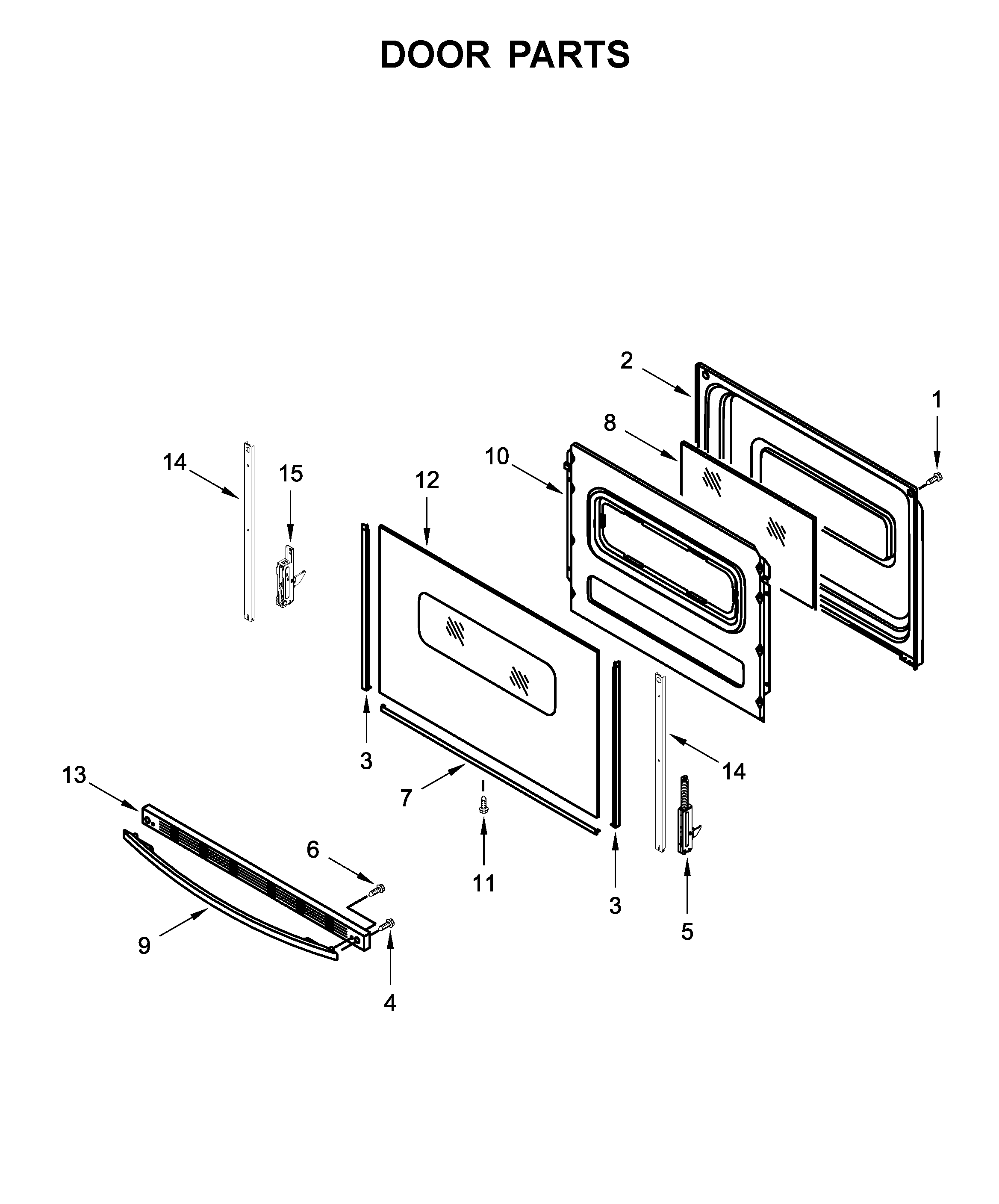Whirlpool YWFC150M0EB3 door parts diagram