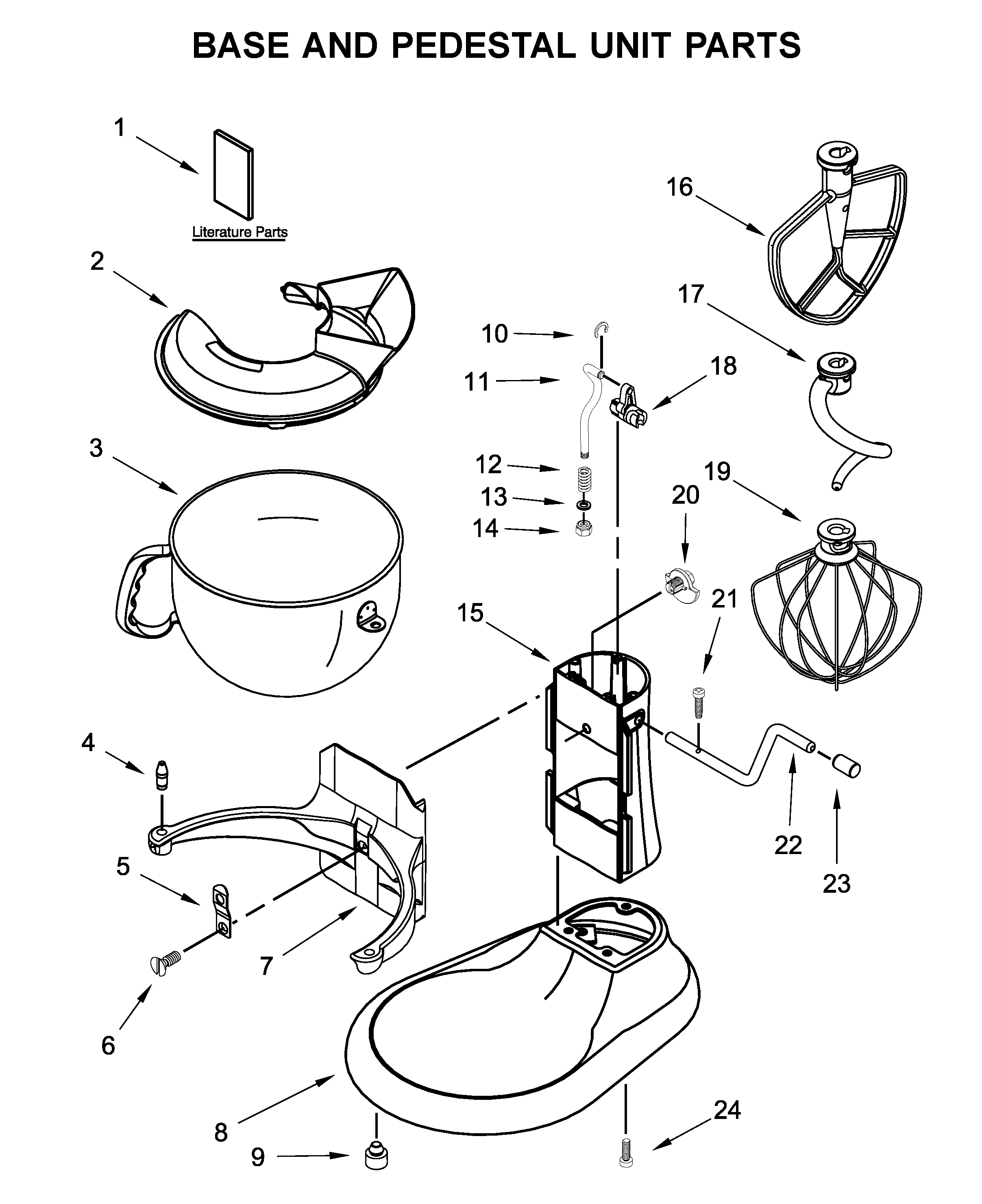 KitchenAid KP26M1XIC5 base and pedestal unit parts diagram