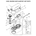 KitchenAid KP26M1XQCE5 case, gearing and planetary unit parts diagram