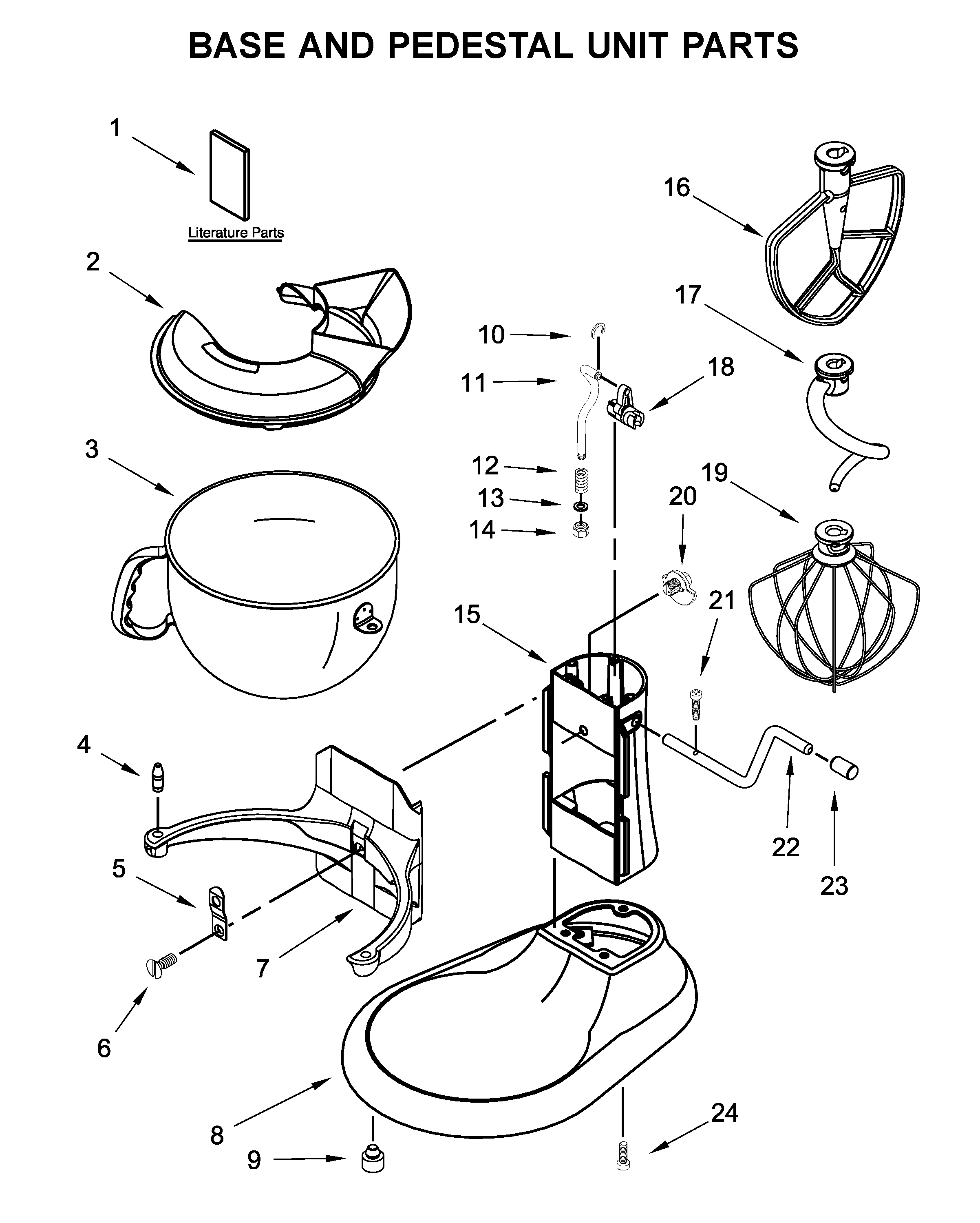 KitchenAid 4KP26M1XMC5 base and pedestal unit parts diagram