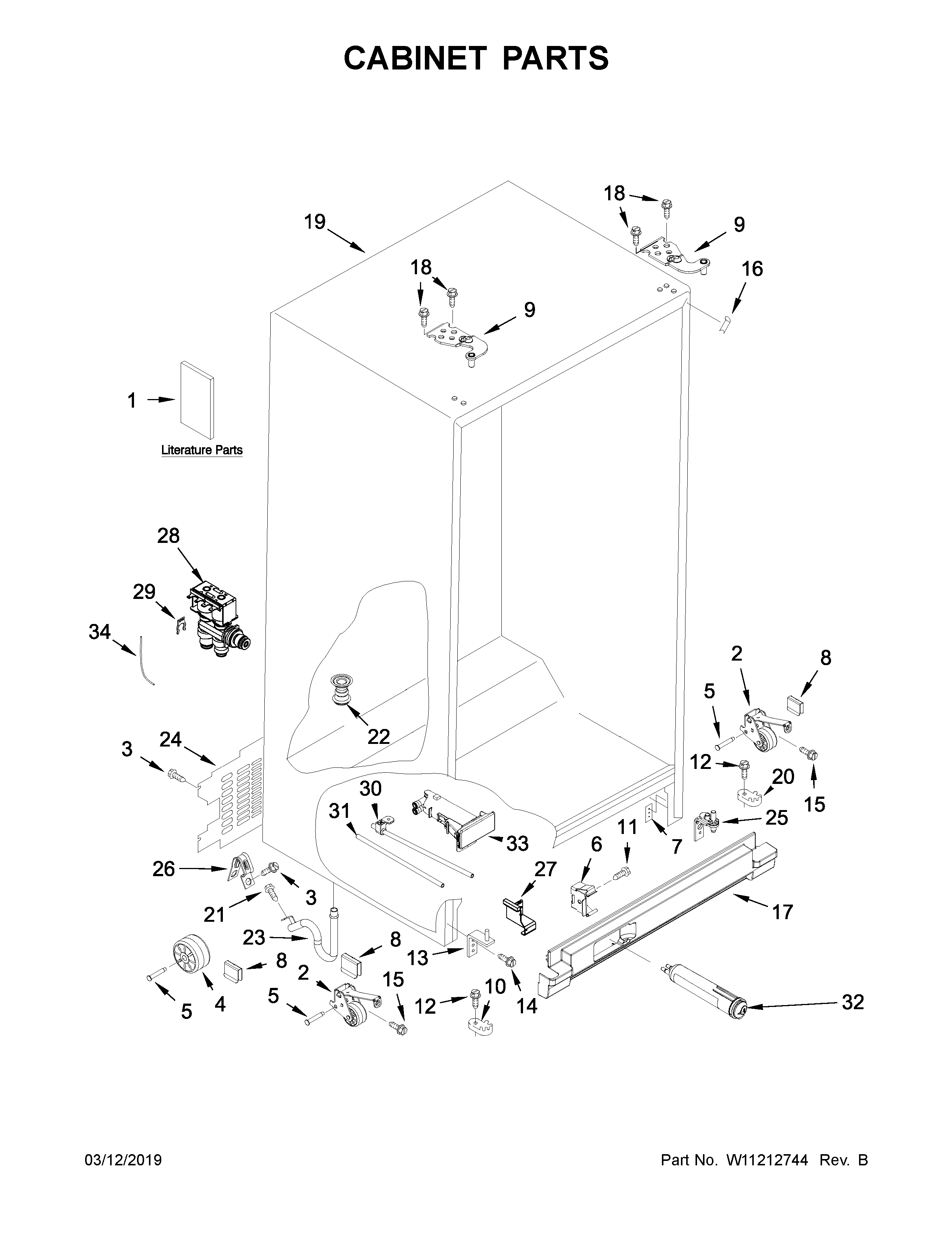Whirlpool WRS315SDHT00 cabinet parts diagram