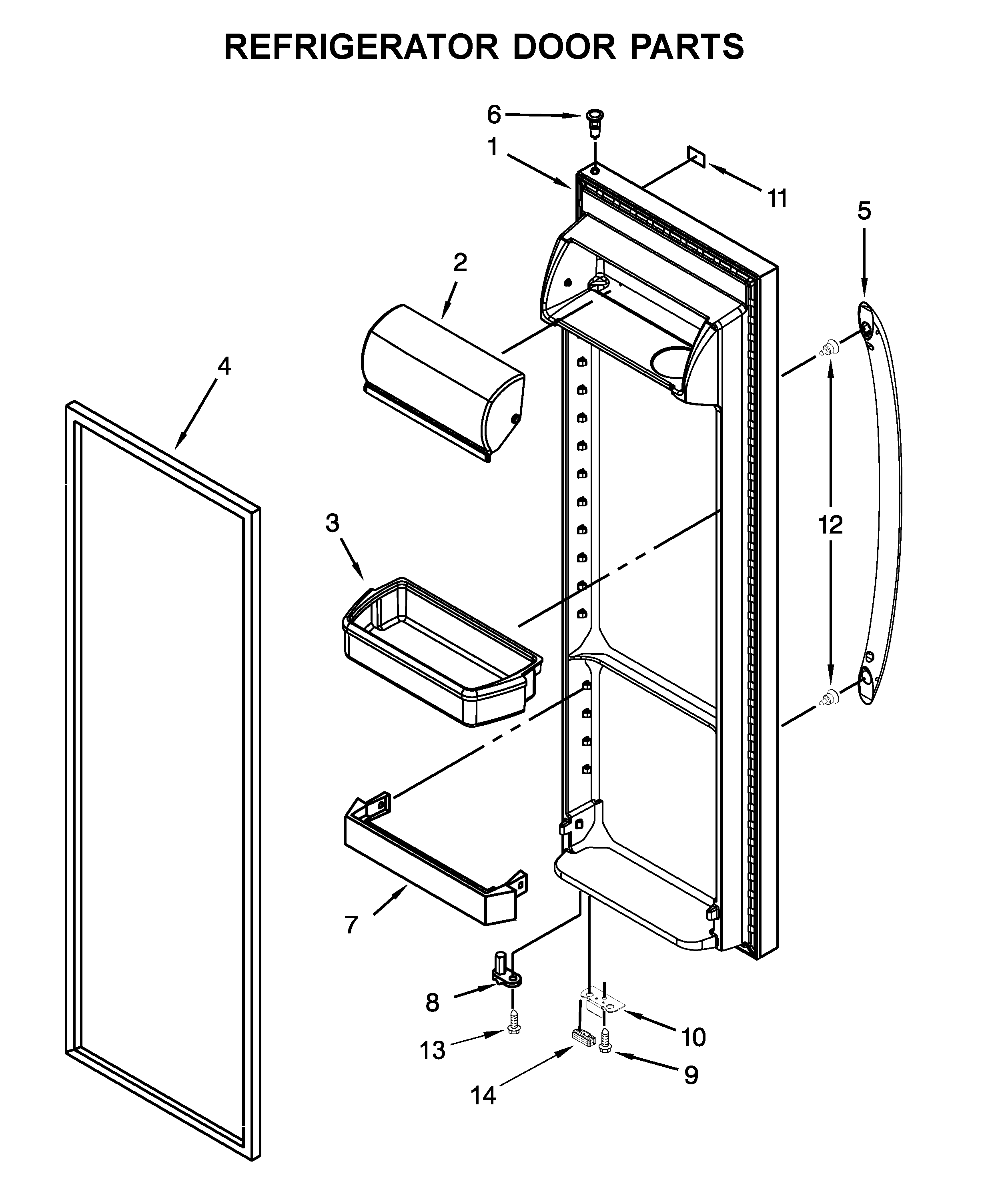 Whirlpool WRS315SDHT00 refrigerator door parts diagram