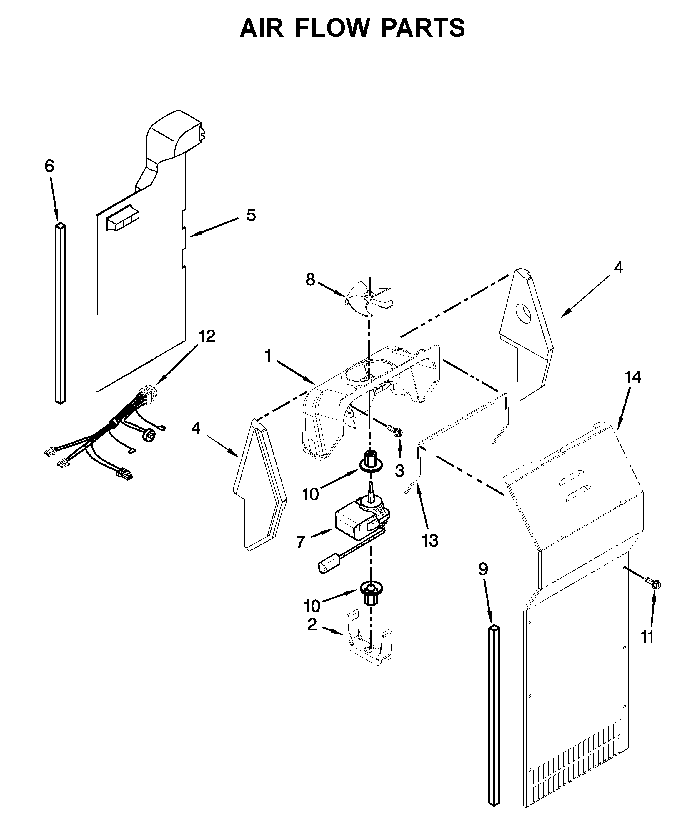 Whirlpool WRS315SDHT00 air flow parts diagram