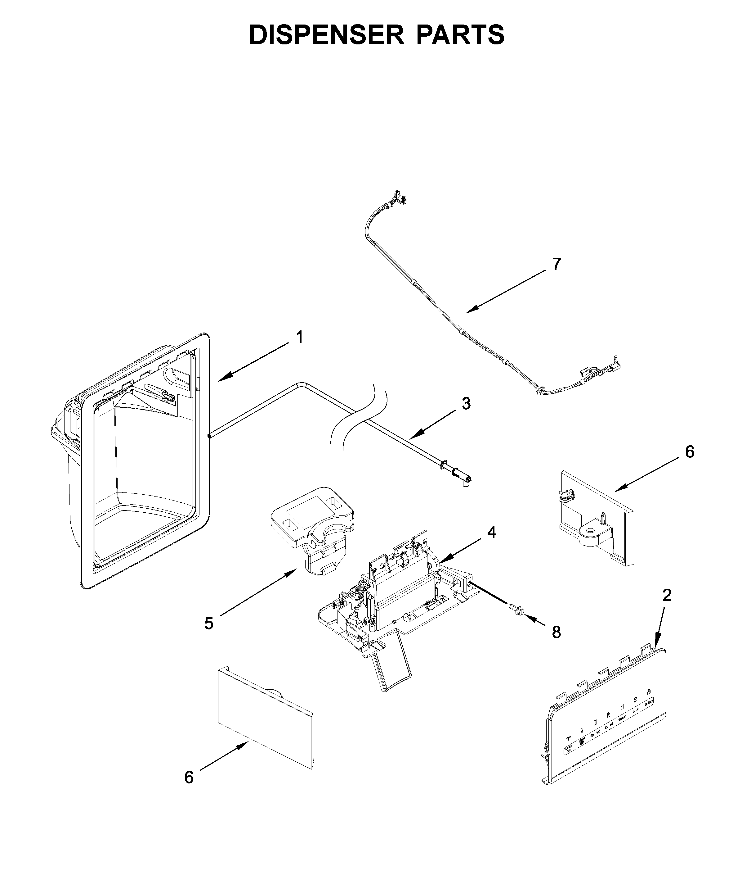 Whirlpool WRS315SDHM01 dispenser parts diagram