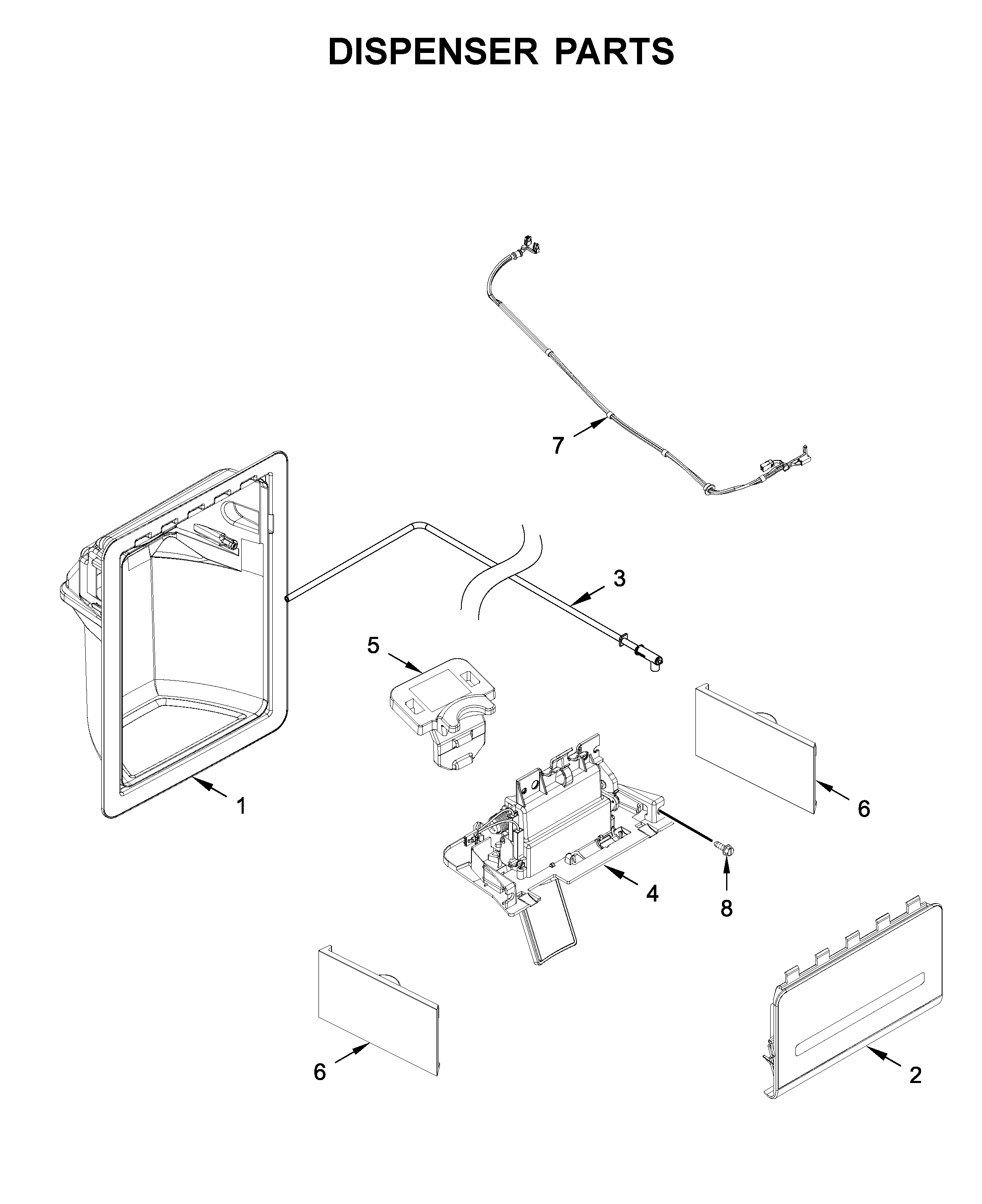 Whirlpool WRS315SDHZ01 dispenser parts diagram