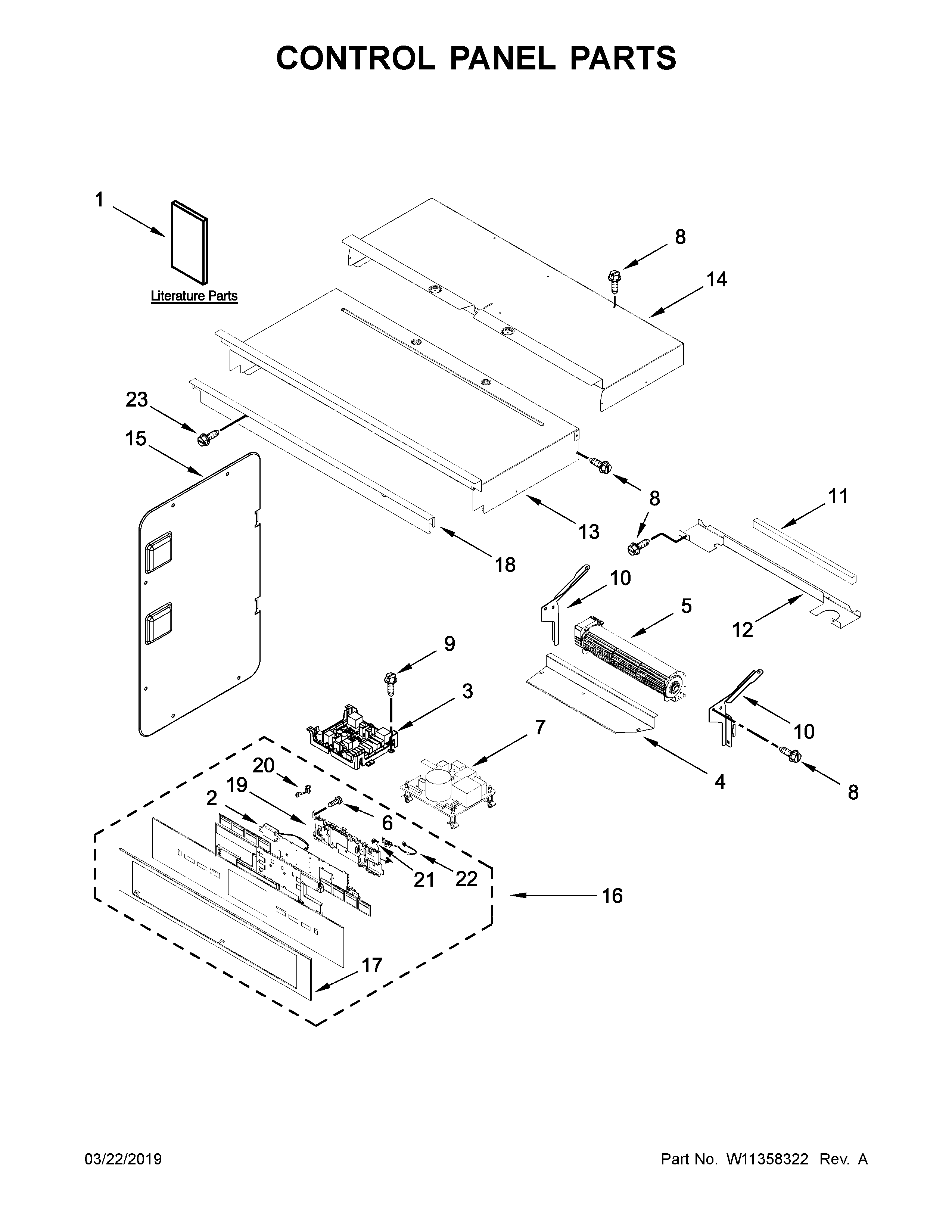 Jenn-Air JMW2430DP04 control panel parts diagram