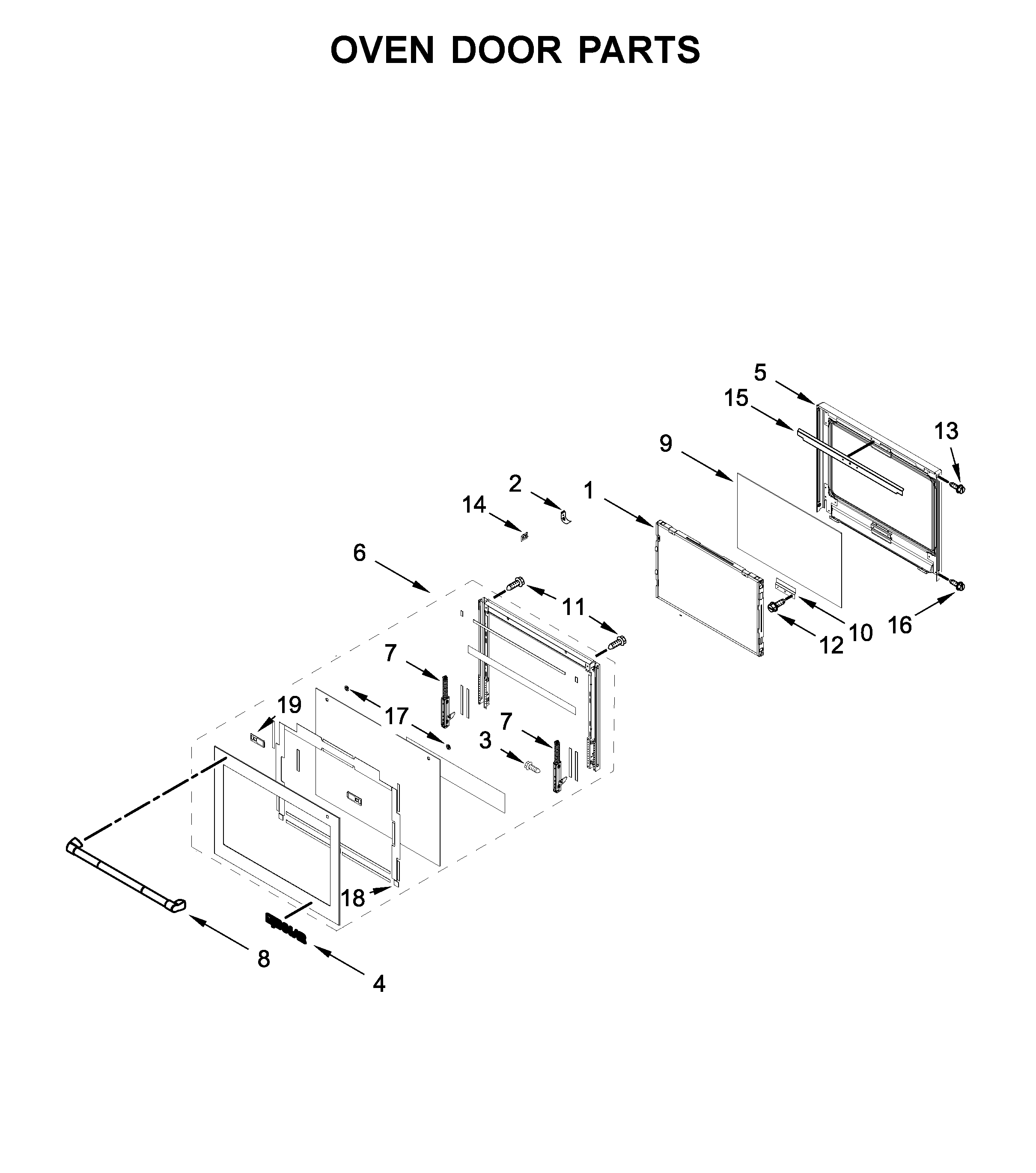 Jenn-Air JMW2430DP04 oven door parts diagram