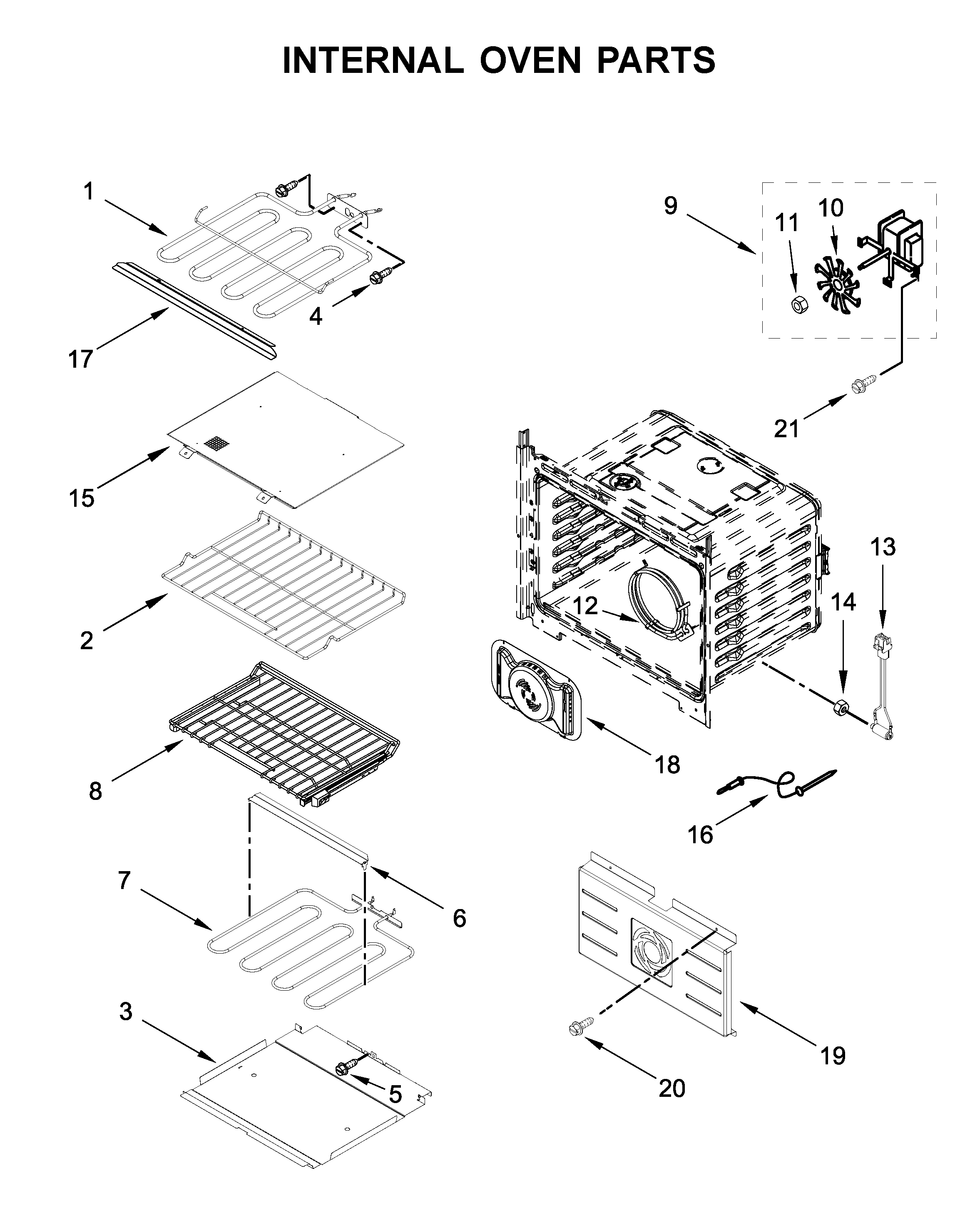 Jenn-Air JMW2430DP04 internal oven parts diagram