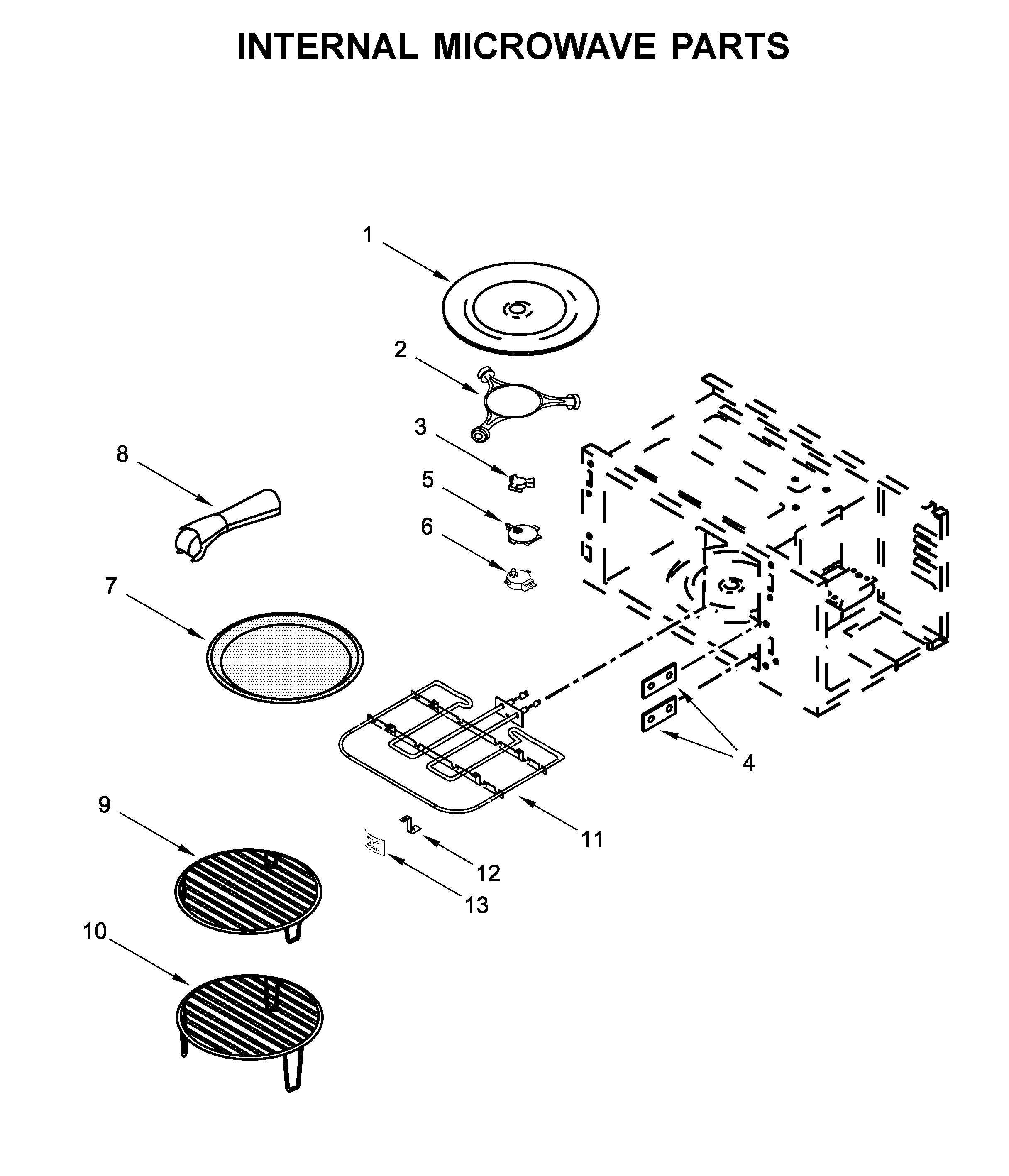 Jenn-Air JMW2430DP04 internal microwave parts diagram