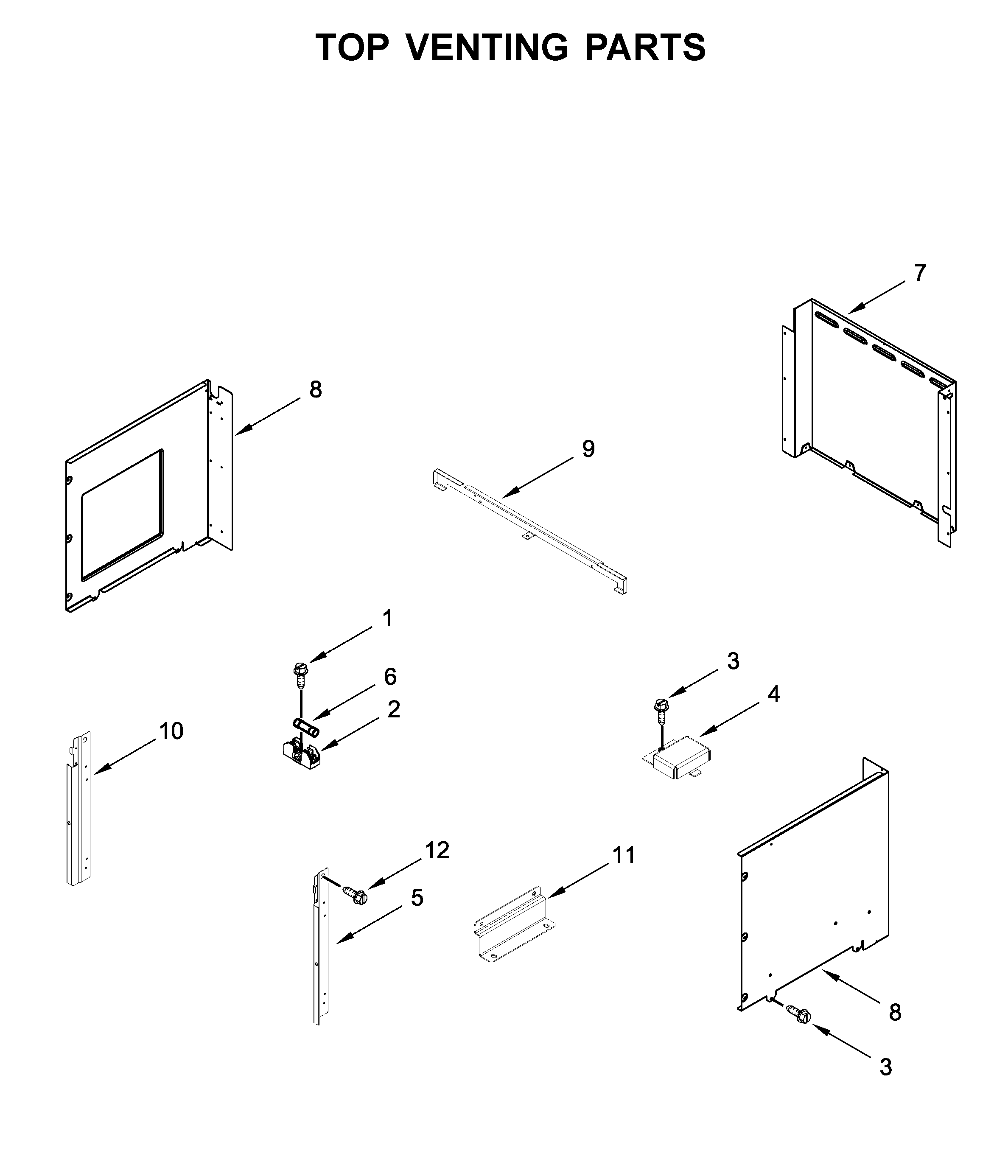 Jenn-Air JMW2430DP04 top venting parts diagram