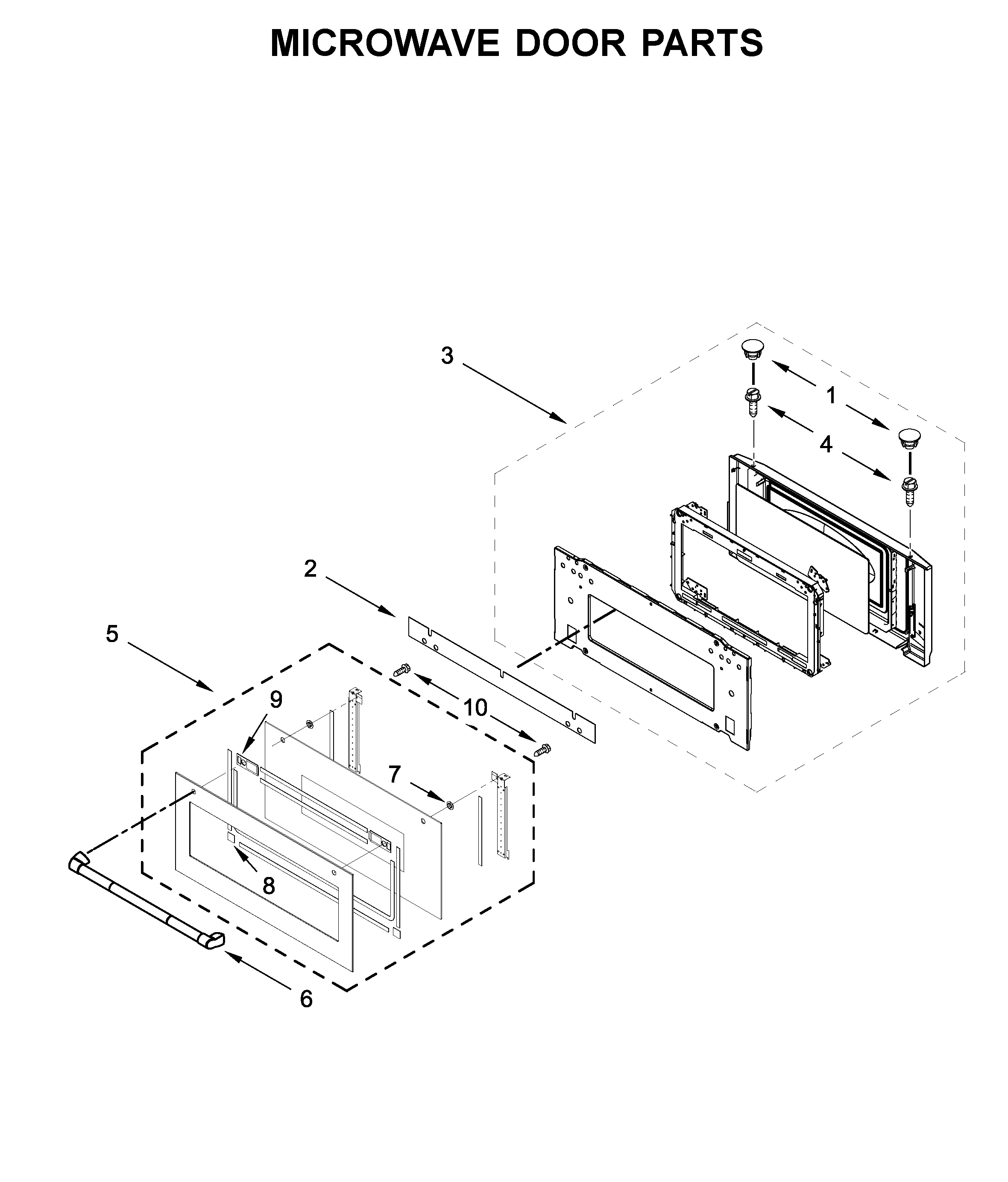 Jenn-Air JMW2430DP04 microwave door parts diagram