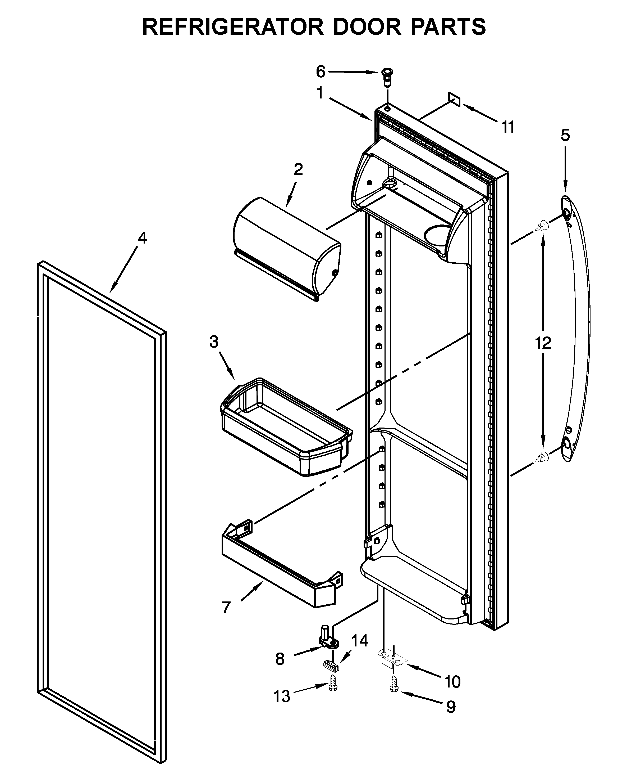 Whirlpool WRS311SDHB00 refrigerator door parts diagram