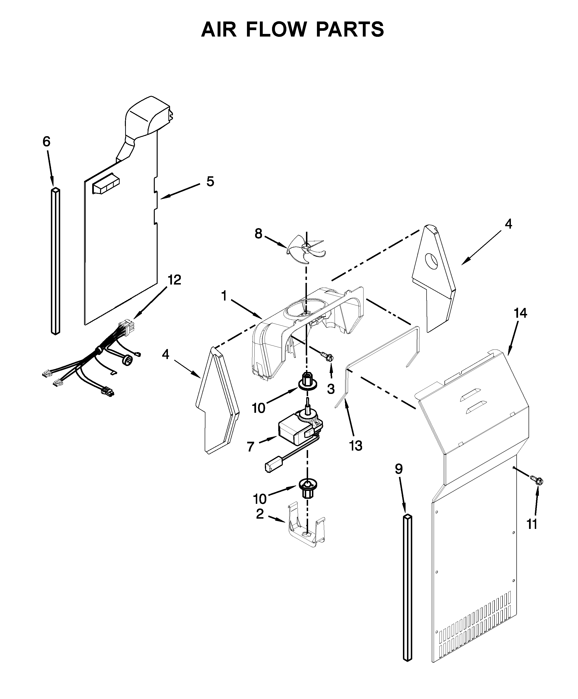 Whirlpool WRS311SDHB00 air flow parts diagram