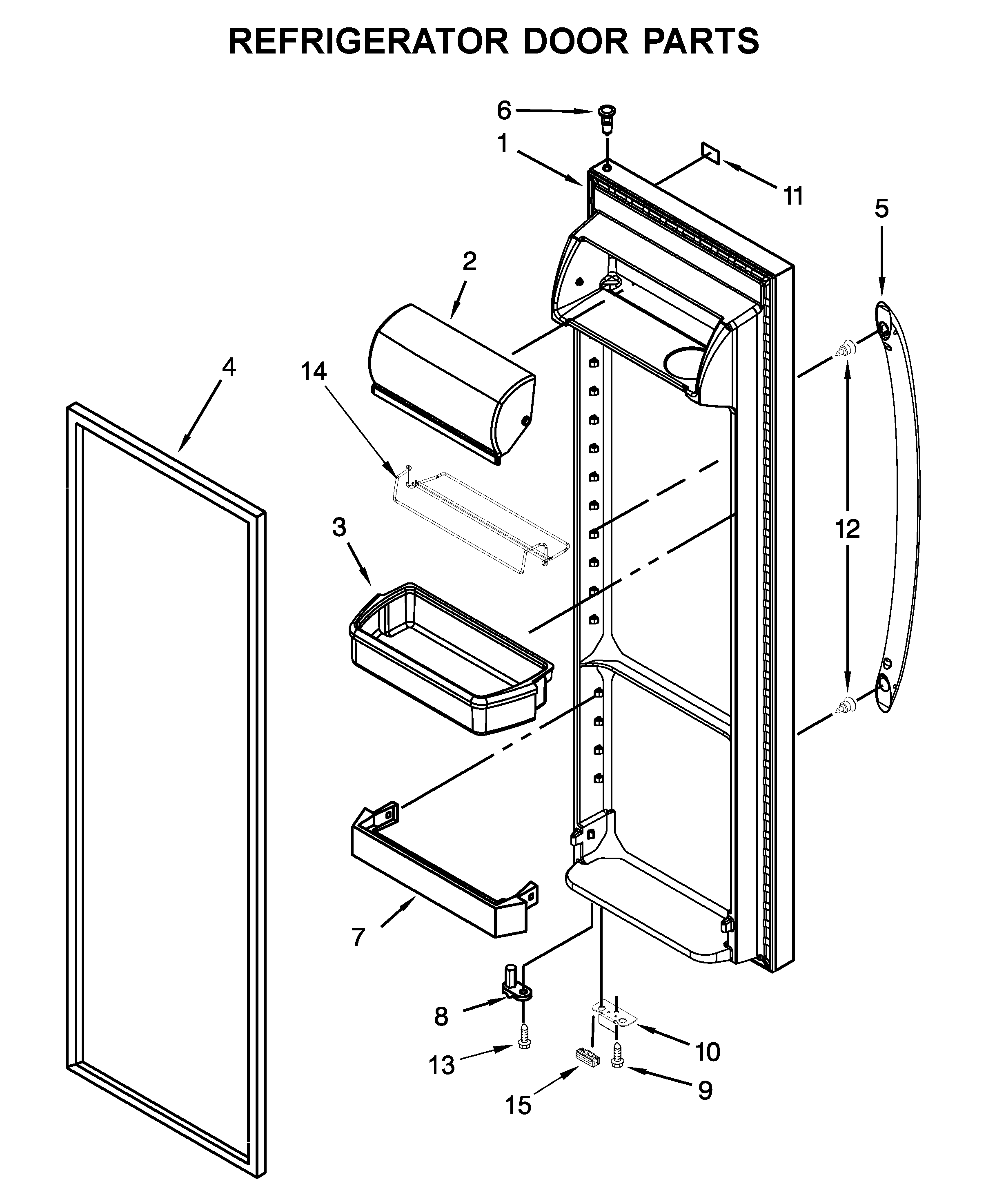 Whirlpool WRS325SDHW01 refrigerator door parts diagram