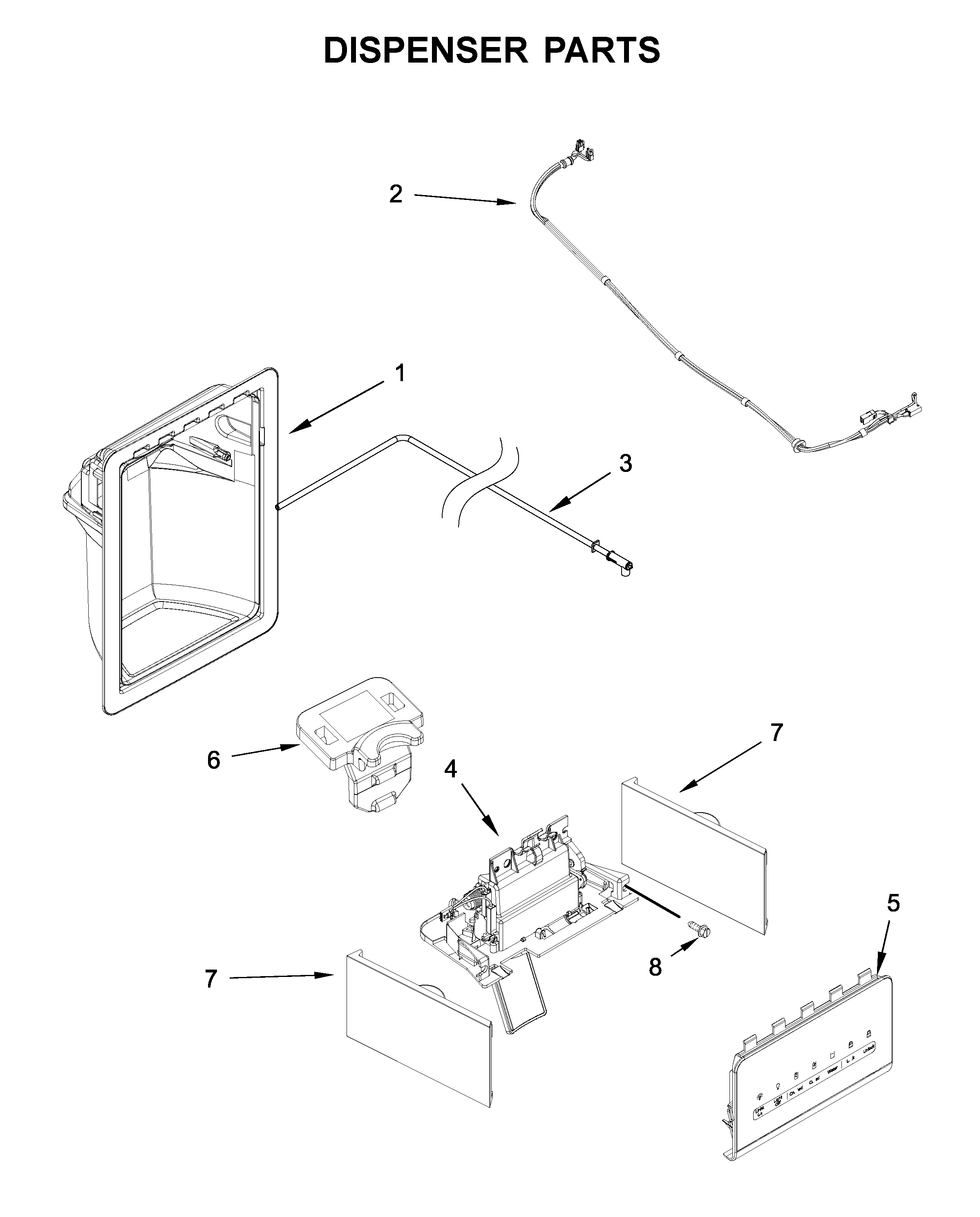Whirlpool WRS325SDHW01 dispenser parts diagram