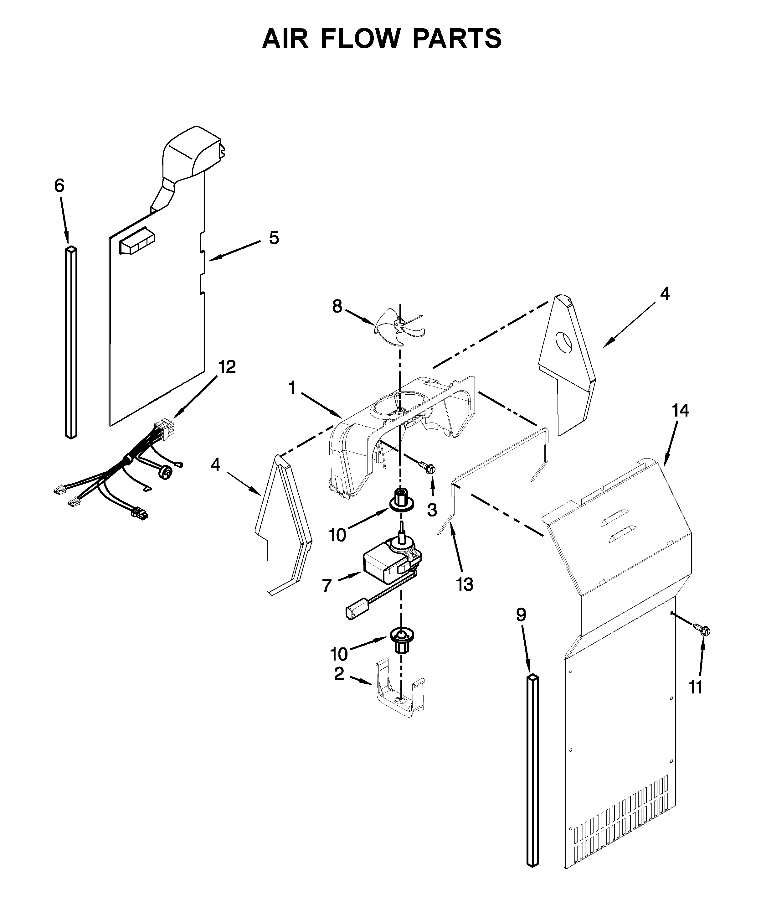 Whirlpool WRS325SDHW01 air flow parts diagram