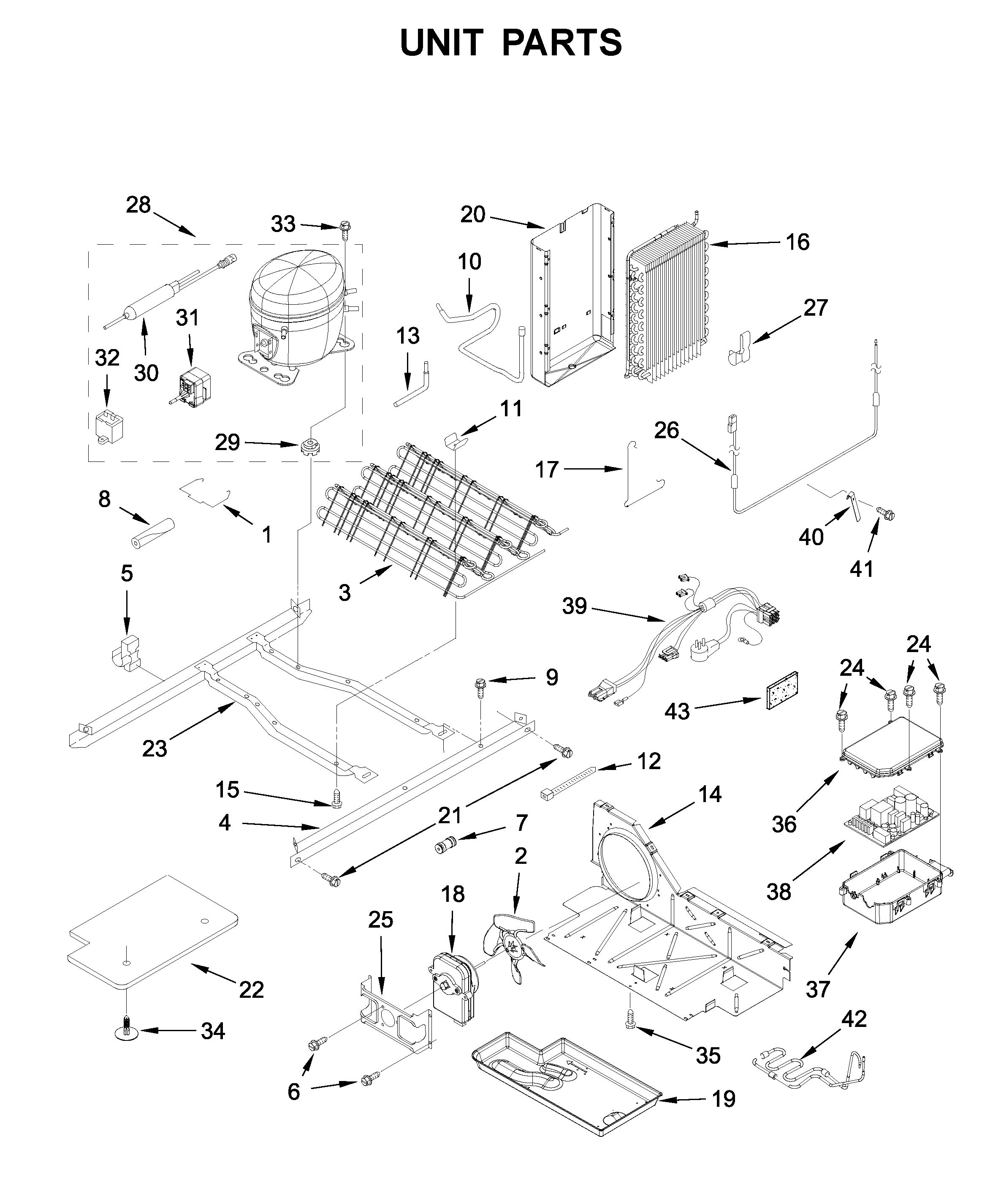 Whirlpool WRS325SDHW01 unit parts diagram
