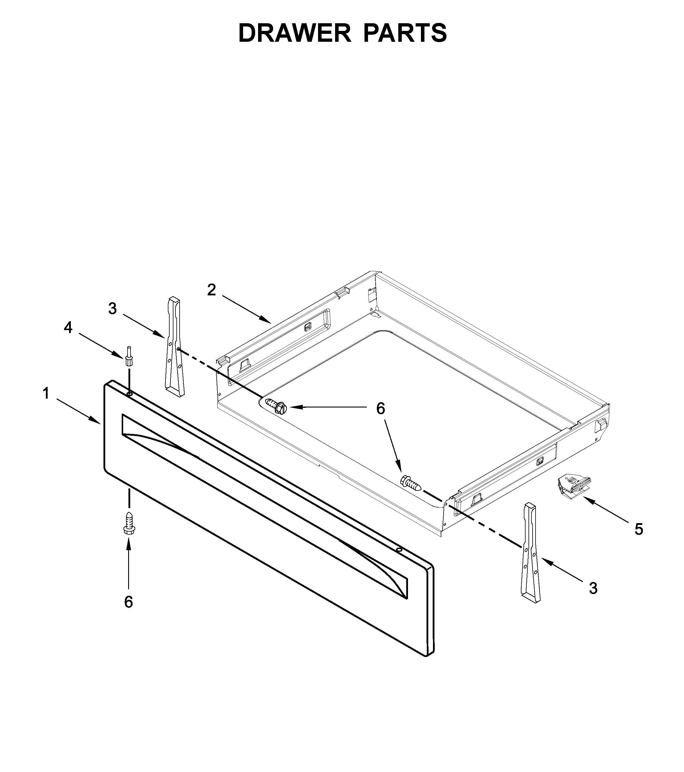 Whirlpool YWFE521S0HW1 drawer parts diagram