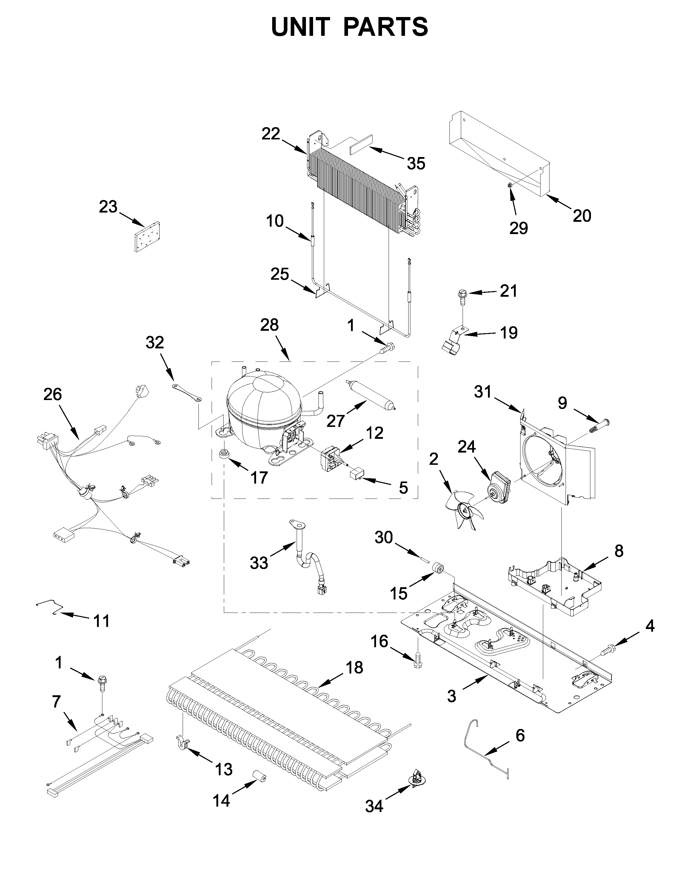 Whirlpool WRF540CWHV01 unit parts diagram