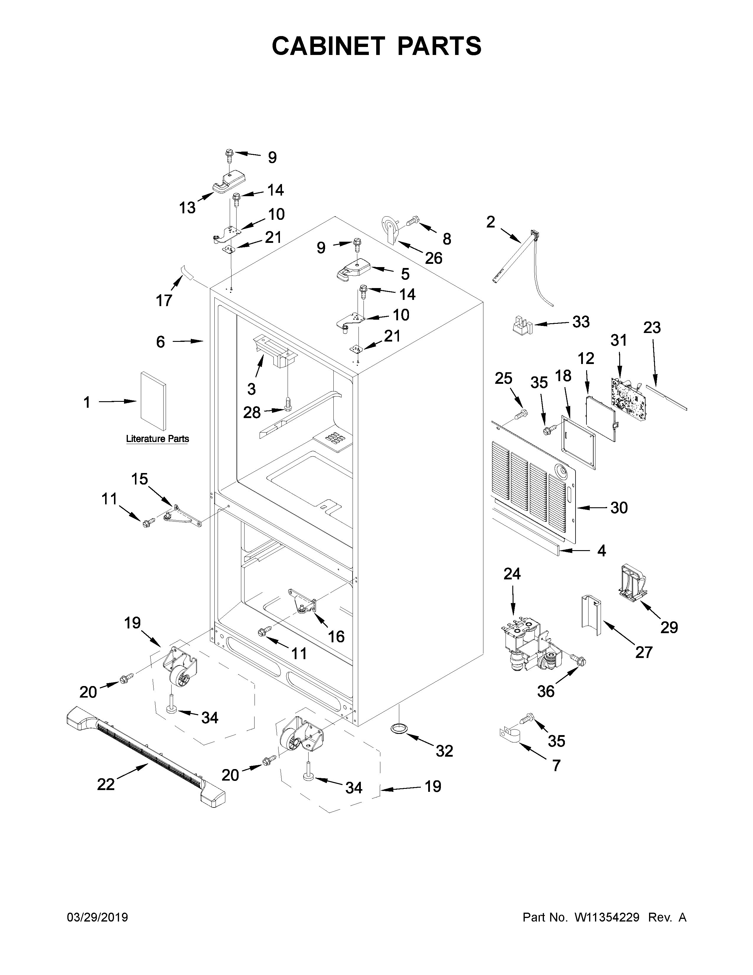 KitchenAid KRFF305EBS01 cabinet parts diagram