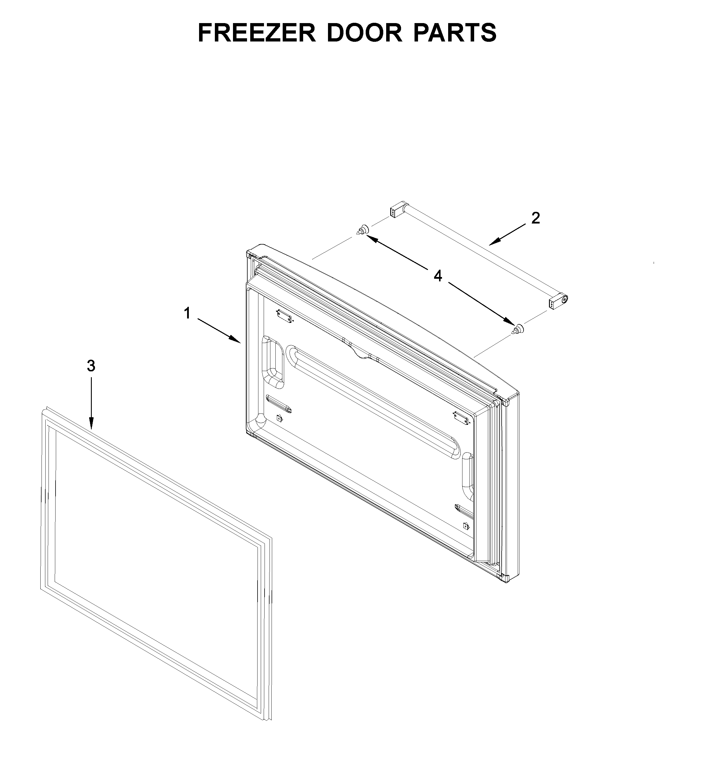 KitchenAid KRFF305EBS01 freezer door parts diagram