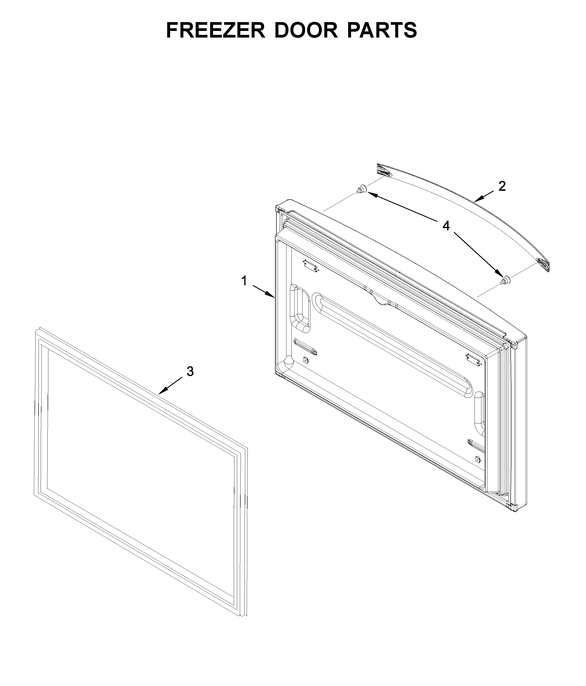 Whirlpool WRF535SMHB01 freezer door parts diagram