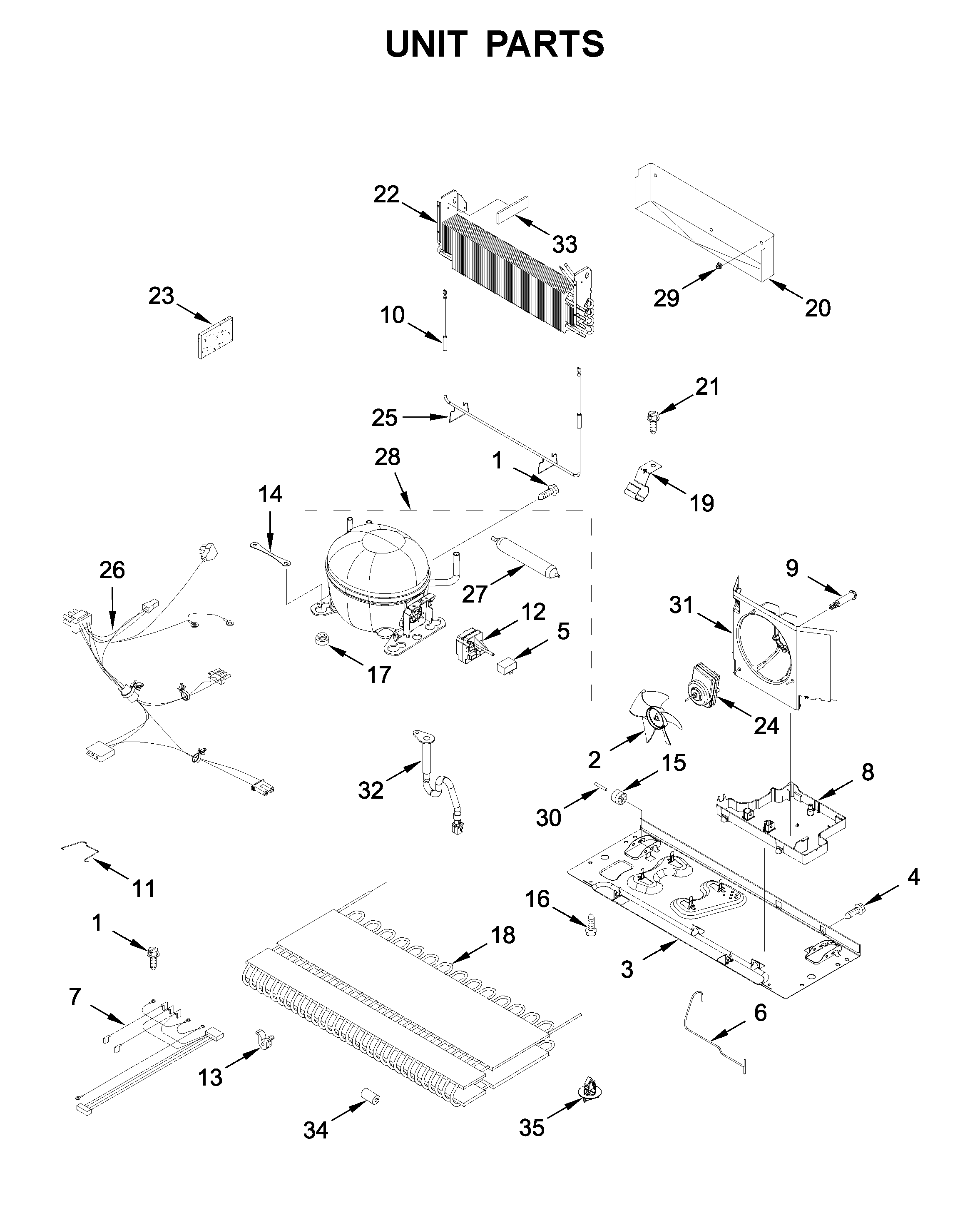 Whirlpool WRF535SMHB01 unit parts diagram