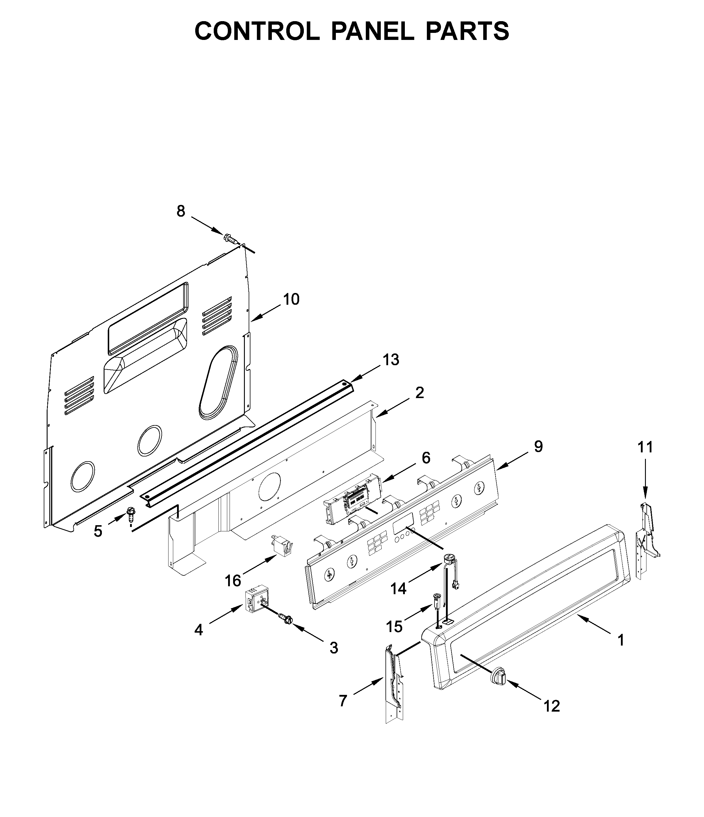 Maytag YMER8800FZ2 control panel parts diagram